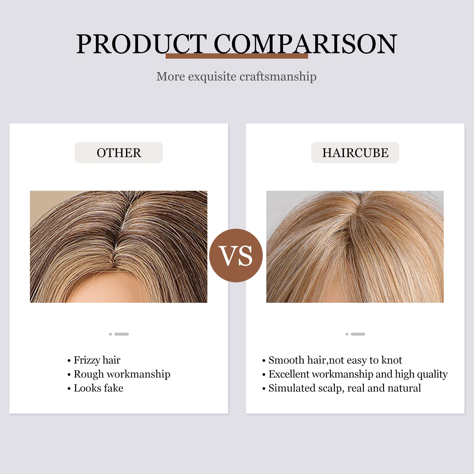 HAIRCUBE Blonde Wigs for Women,Long Layered Wigs with Bangs Heat Resistant Synthetic Fibre Wigs(pelucas de cabello natural)