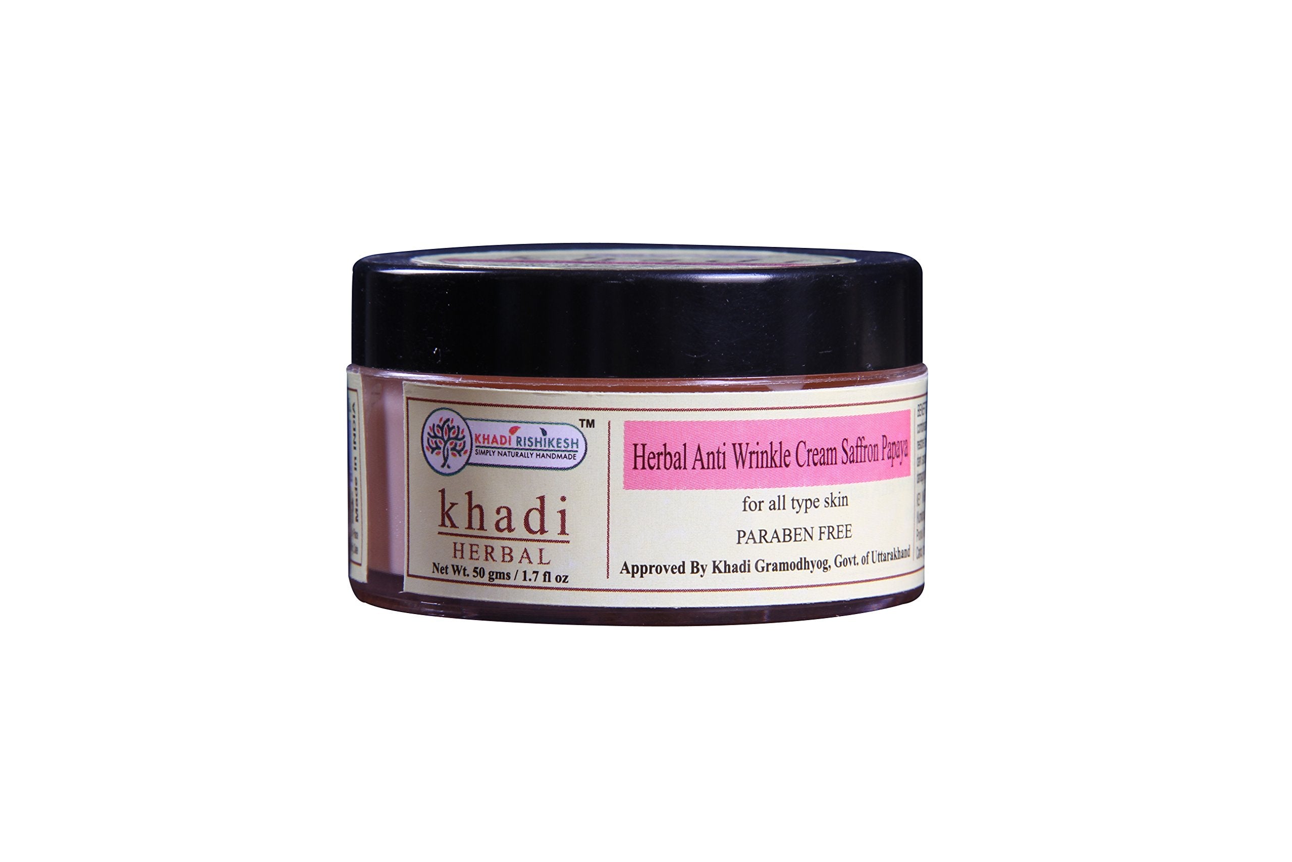 Khadi Rishikesh Herbal Anti Wrinkle Cream Saffron & Papaya Pack 50Gm