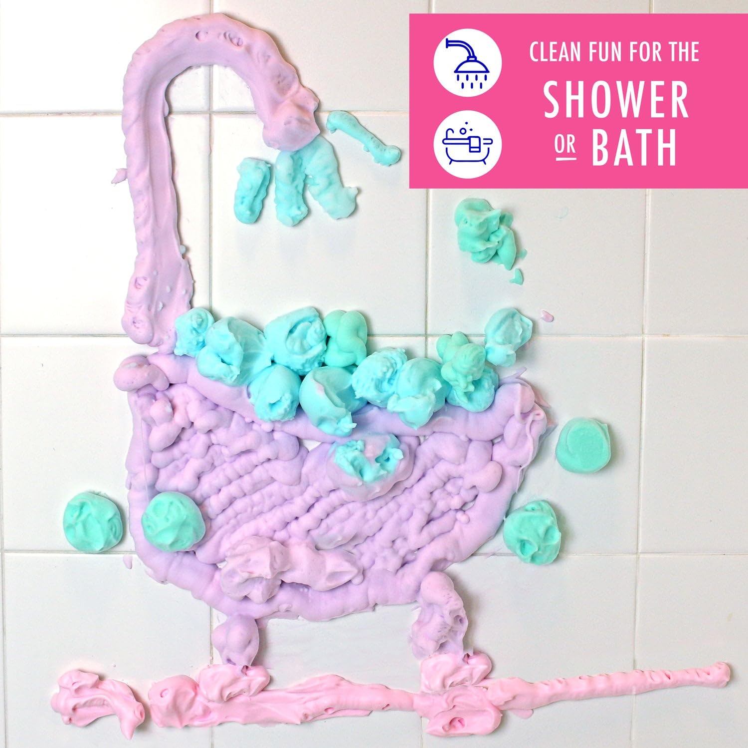 Mr. Bubble Twin Pack Foam Soap - Sculpt And Draw In The Tub; Soft, Moldable, Gentle, Scented Foam (Pack Of 2, 8 Fl Oz Each)