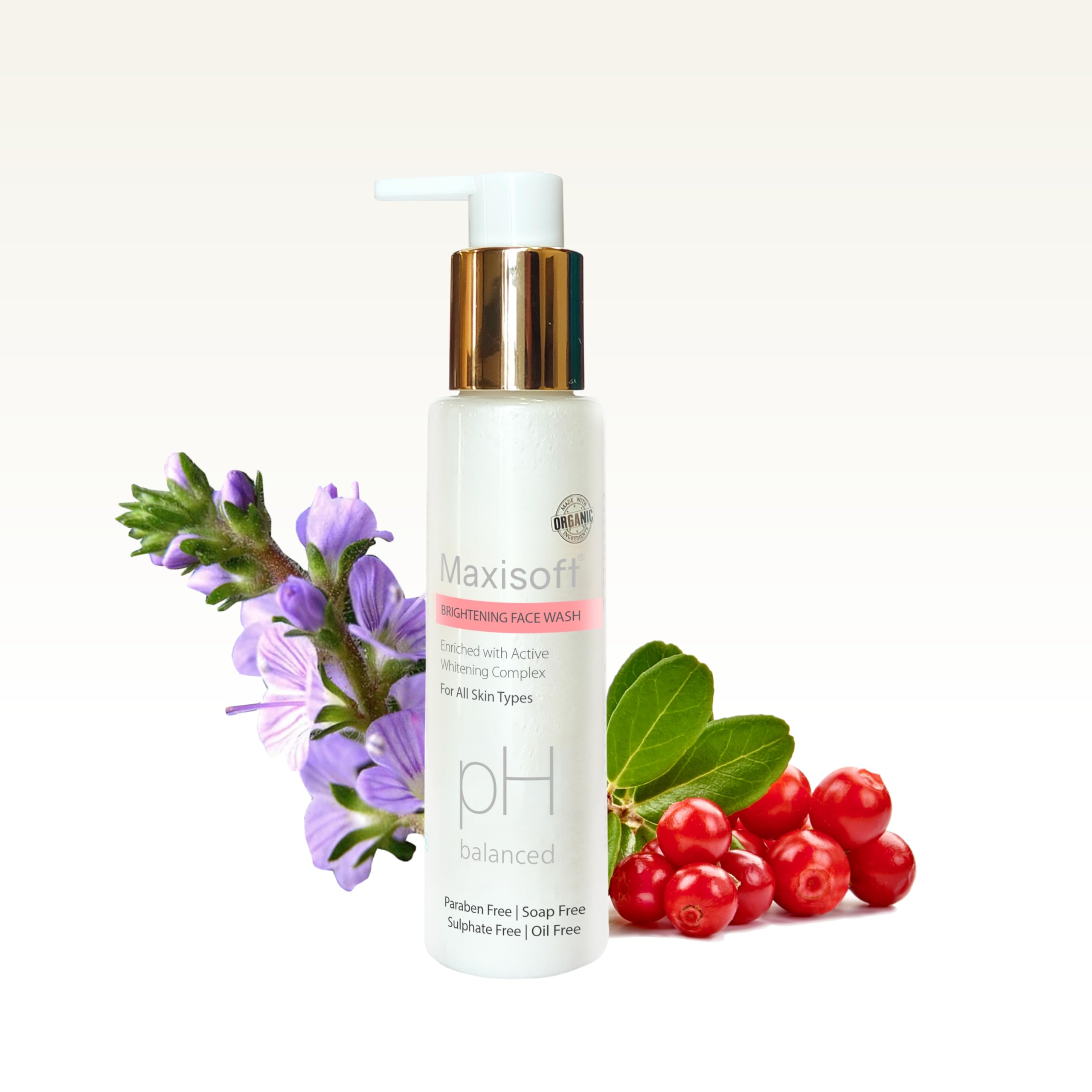 Maxisoft Brightening Face Wash 100 Ml (Pack Of 1) | Tan & Dark Spot Reduction | Deep Cleansing OilFree Gel | Ph Balanced, Parab