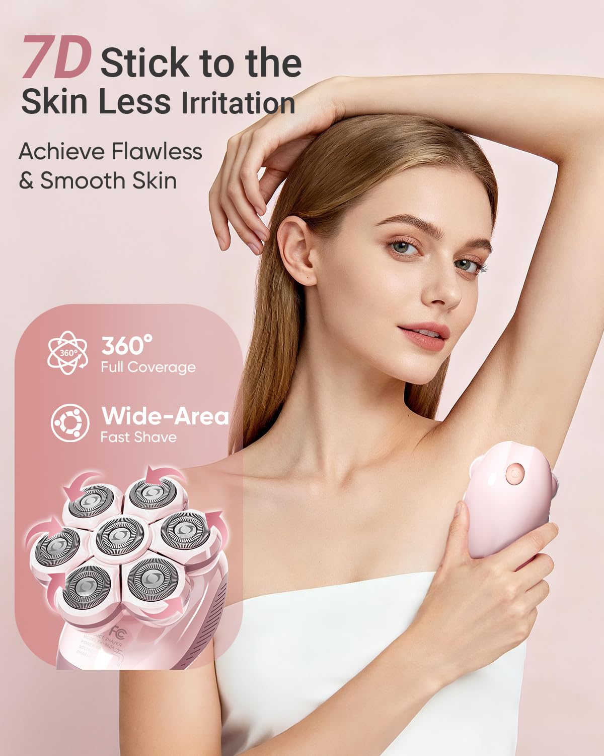 Bartrimber Electric Razors for Women: 2-in-1 Electric Shaver Trimmer for Ladies Flawless Legs & Full Body & Bikini - Waterproof