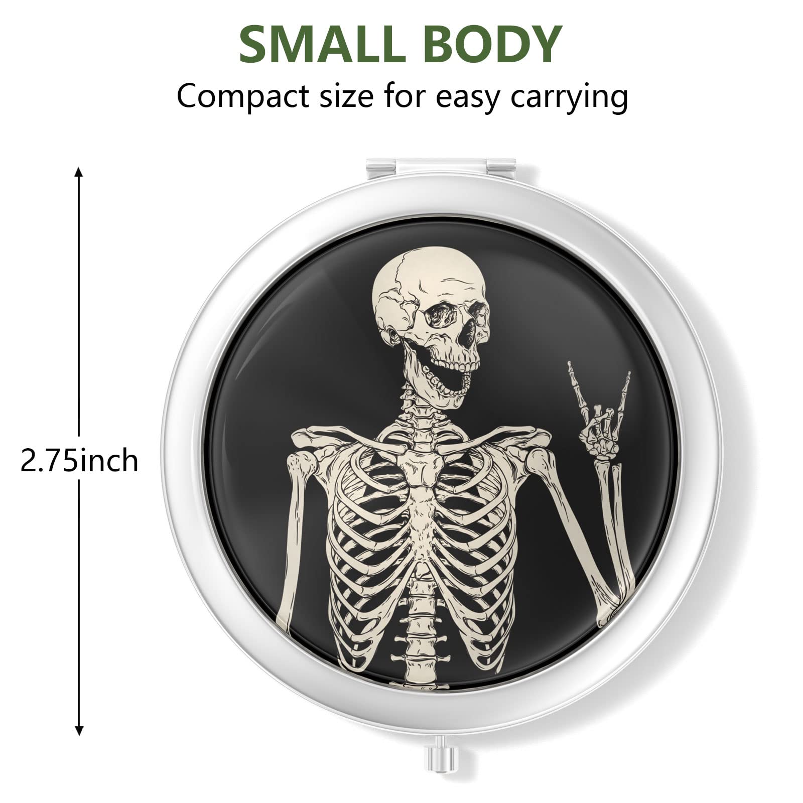 Nipichsha Compact Mirror, Pocket Travel Makeup Mirror, 2-Sided 2X/1X Magnification Compact Mirror, Small Folding Portable Handhe