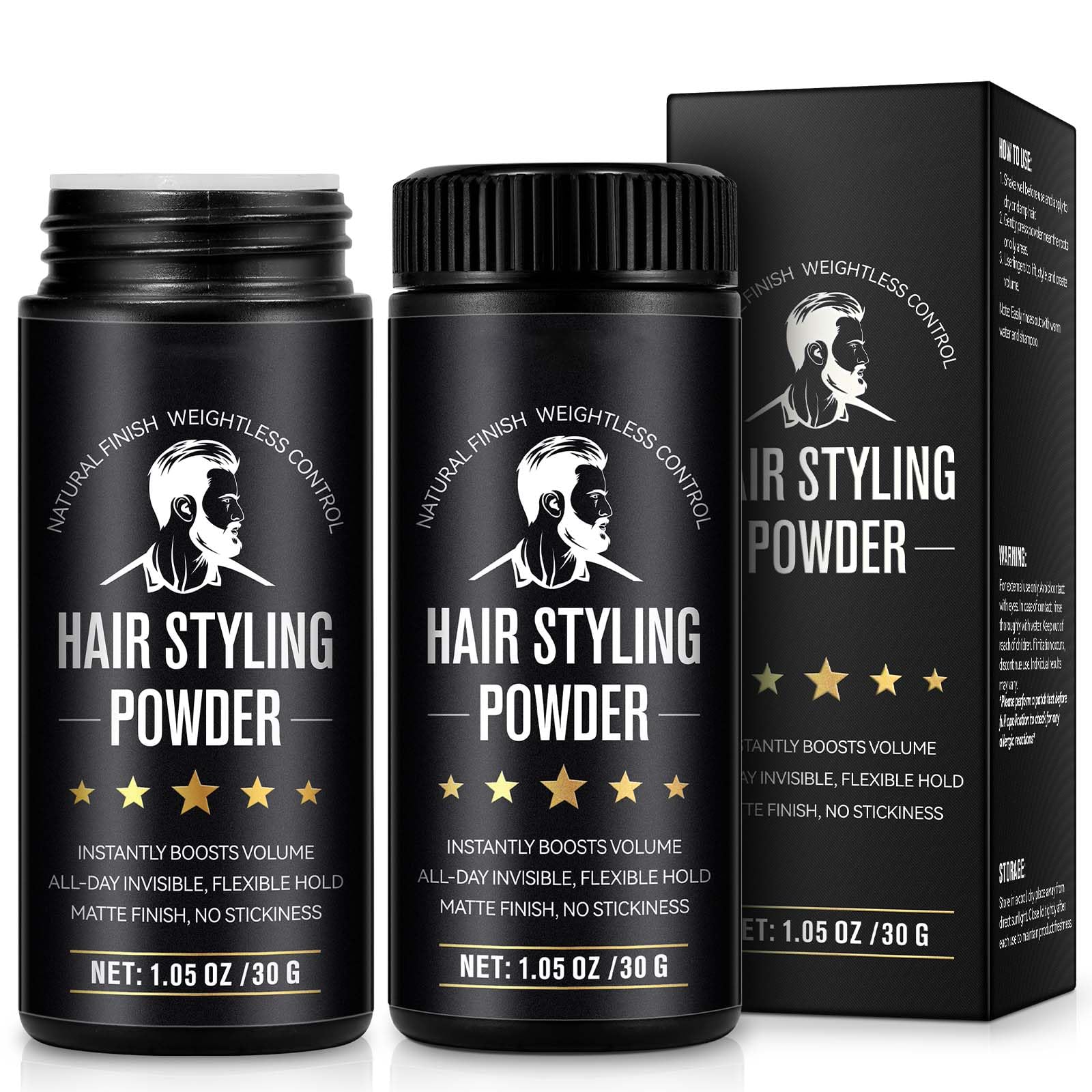 ZIXAOK 2Pack Hair Styling Powder for Men, Volumizing & Texturizing Powder