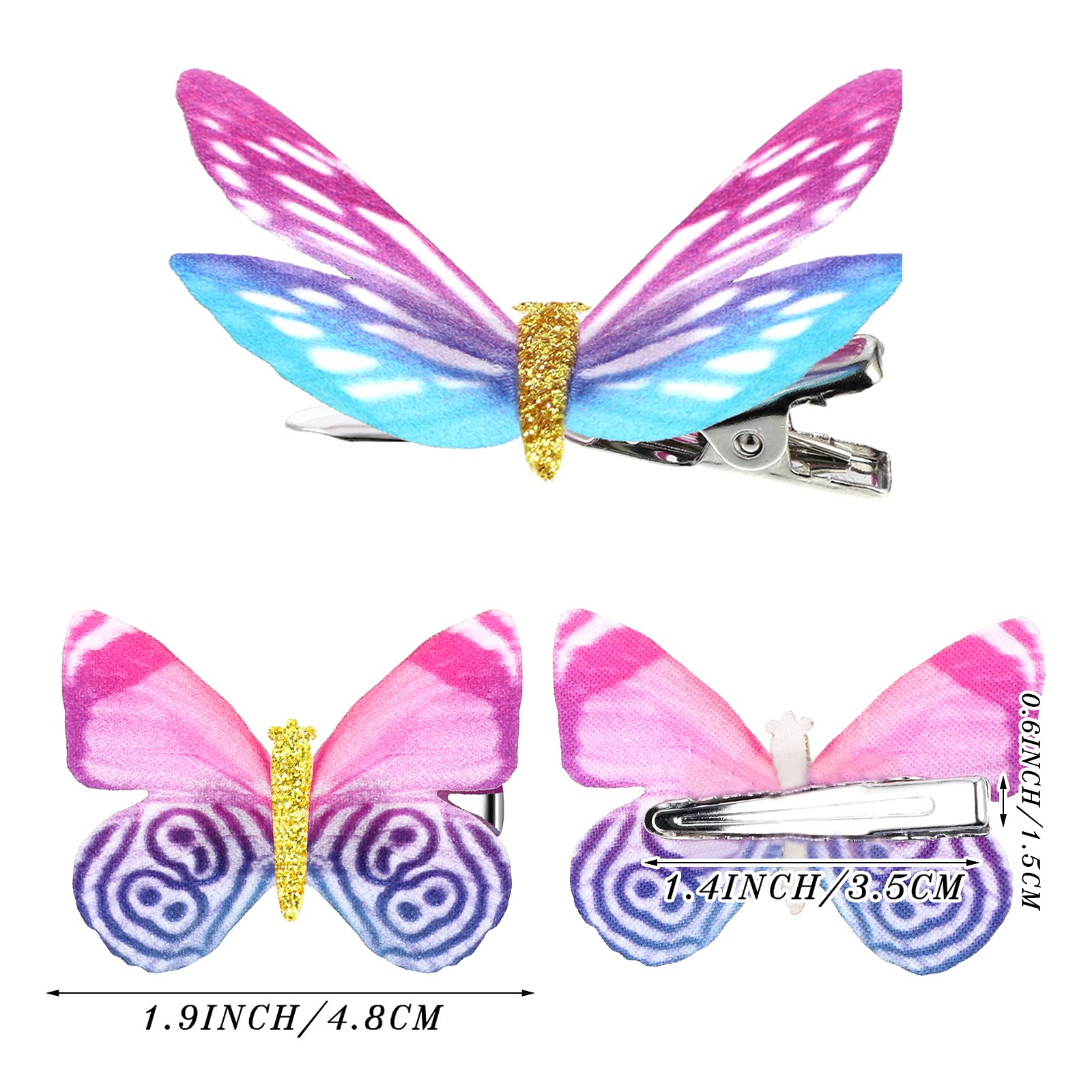Boao 18 Pieces Glitter Butterfly Hair Clips For Girls Teens Women Hair Accessories (Retro Styles)