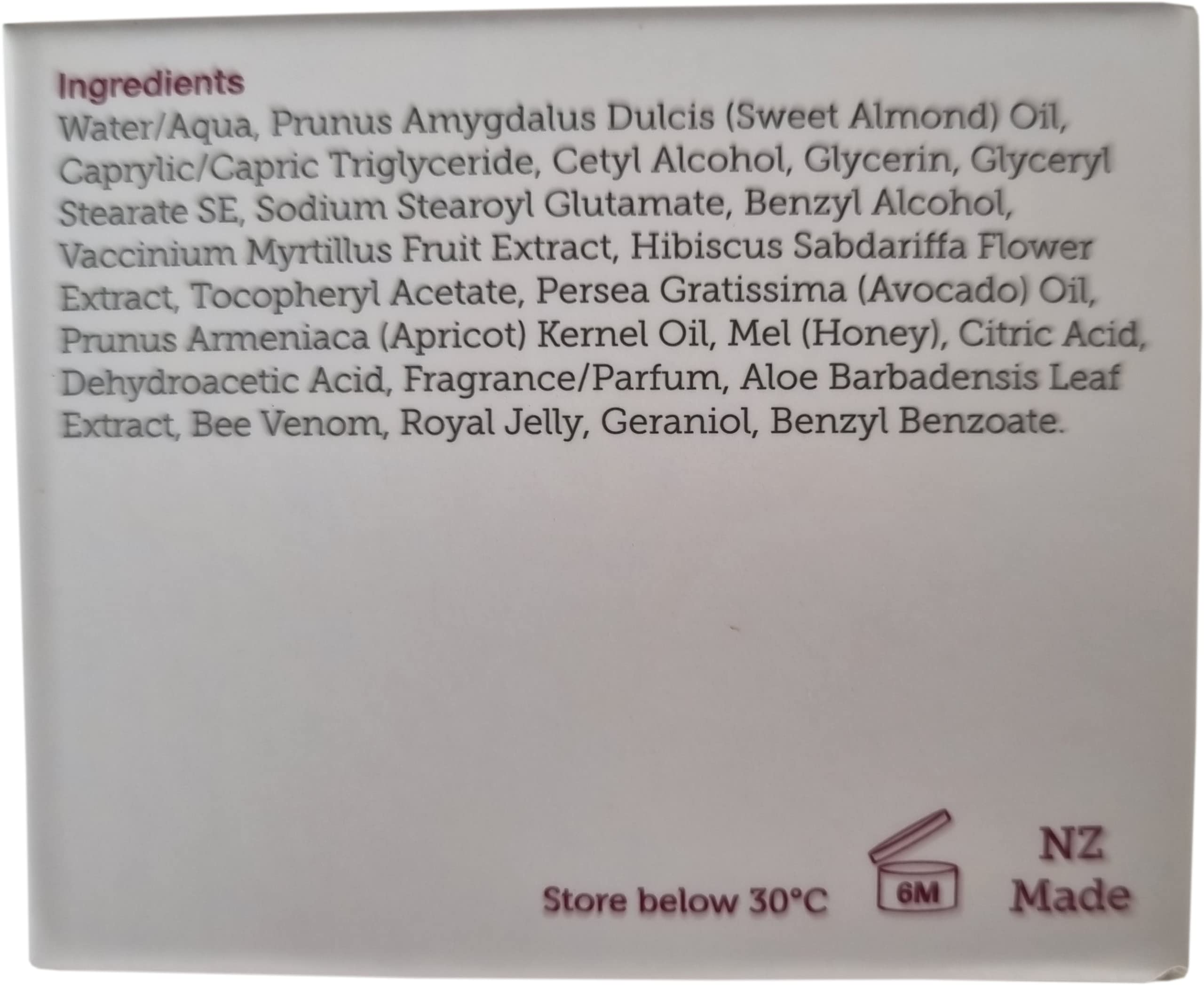 Manuka Lane Bee Venom Night Cream for Face & Neck, 1.69 oz, Plant-Based with Sweet Almond Oil, White