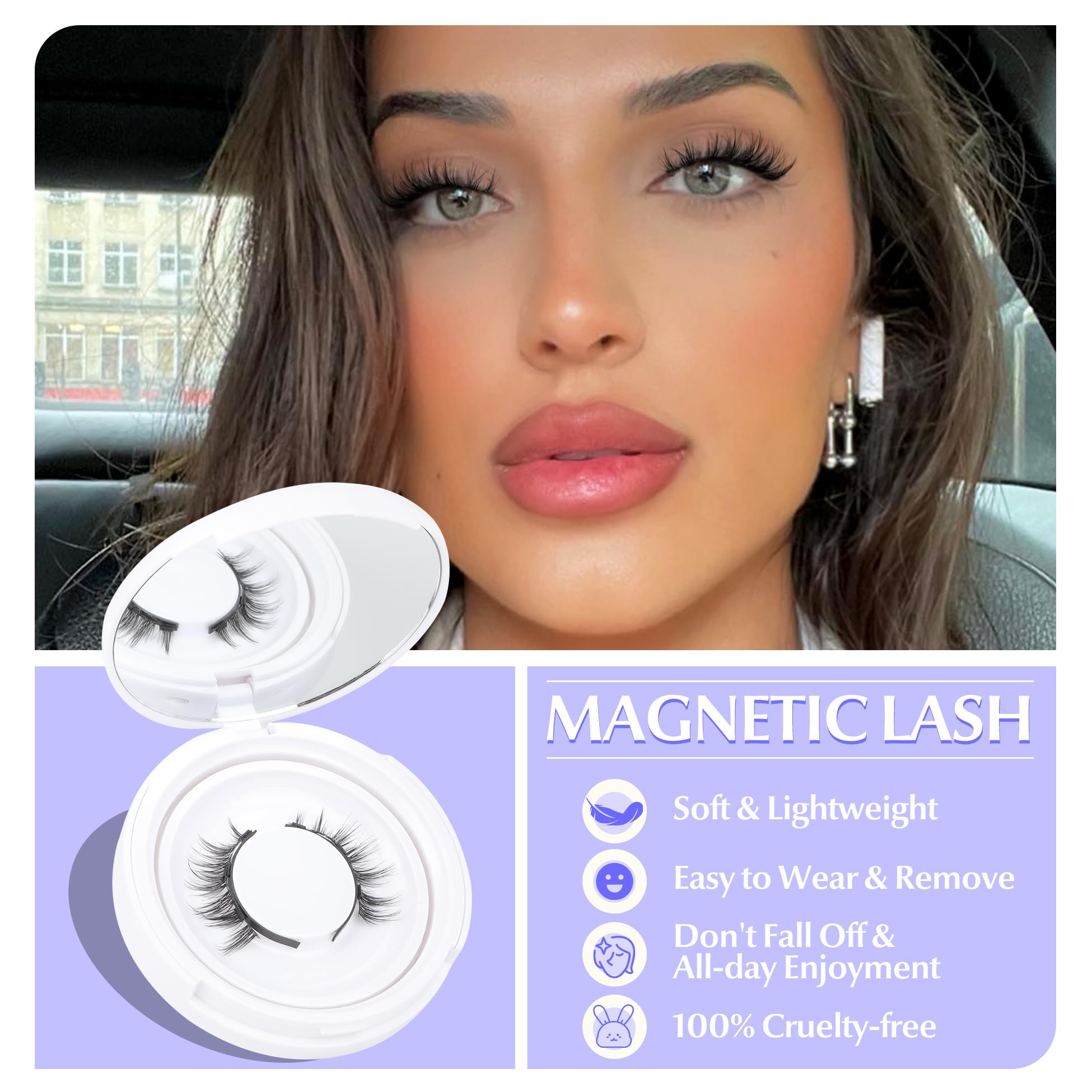 Magnetic Eyelashes With Applicator Reusable Magnetic Lashes Without Eyeliner Natural Anime No Glue Needed Magnetic Lashes Manga