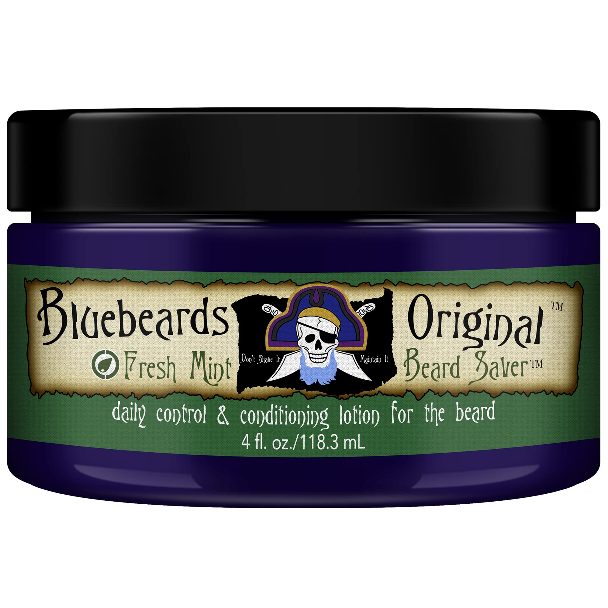 Bluebeards Original Fresh Mint Beard Saver, 4 Oz. - Leave In Beard Conditioner For Men With Aloe & Peppermint Oil - Beard Soften