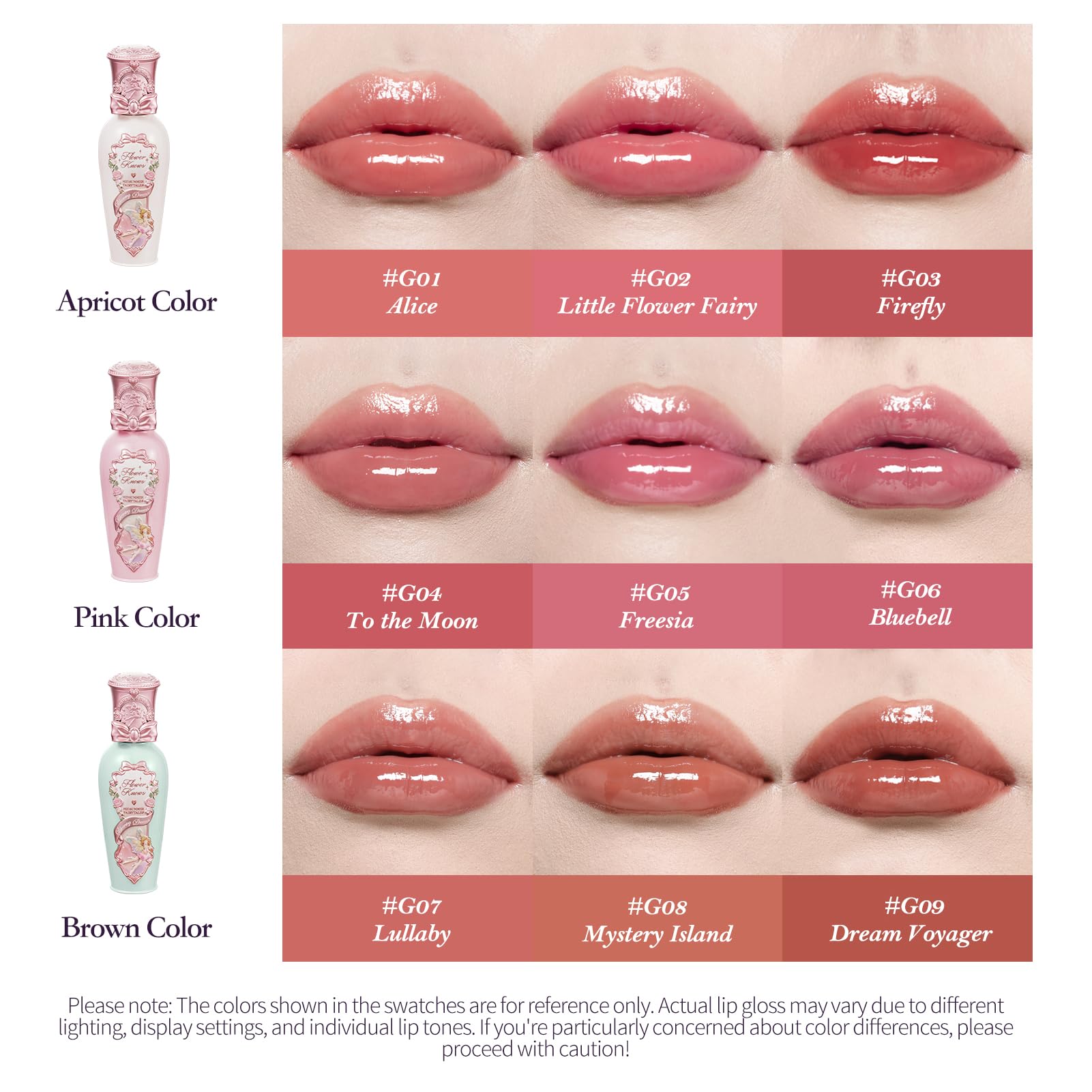 Flower Knows Midsummer Fairytales Lip Gloss-Glowy Moisturizing Coating Lip Lacquer-Hydrating Tinted Lip Oil For Girls&Women-Vega