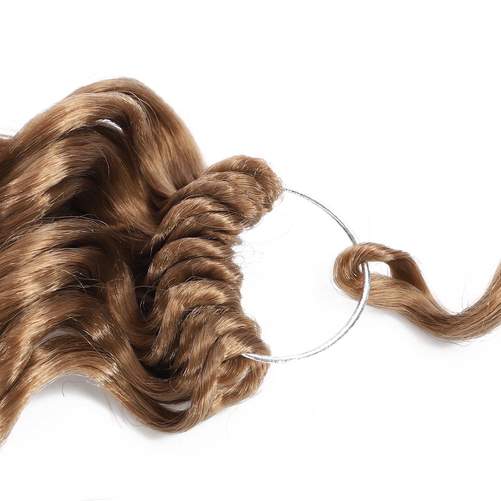 Light Brown Ocean Wave Crochet Hair Pre Looped 9 Inch Curly Crochet Hair Ocean Wave Medium Blonde 7 Packs Deep Wave Short Wavy O