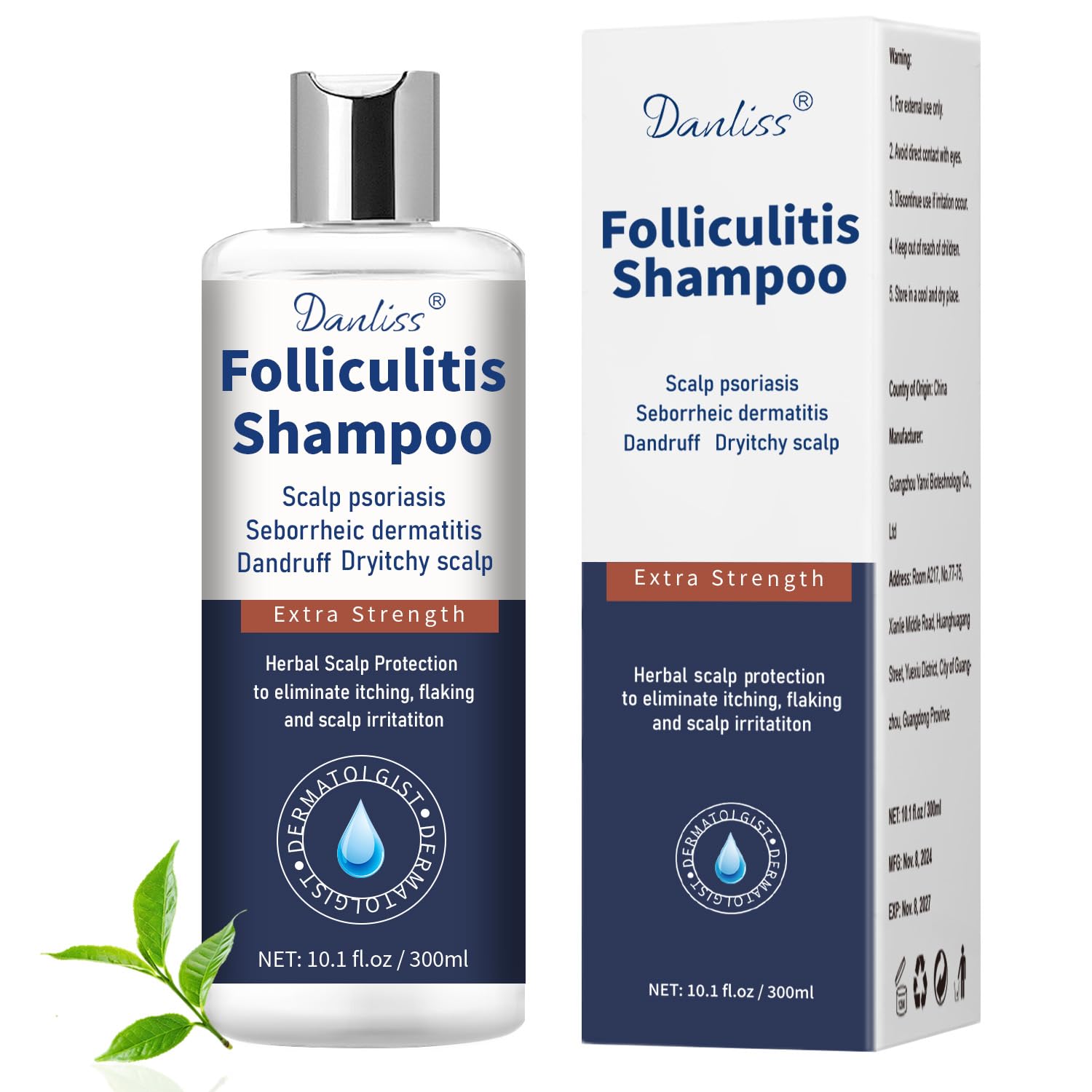 Danliss Anti Fungal Folliculitis Shampoo for Itchy Oily Dandruff Scalp