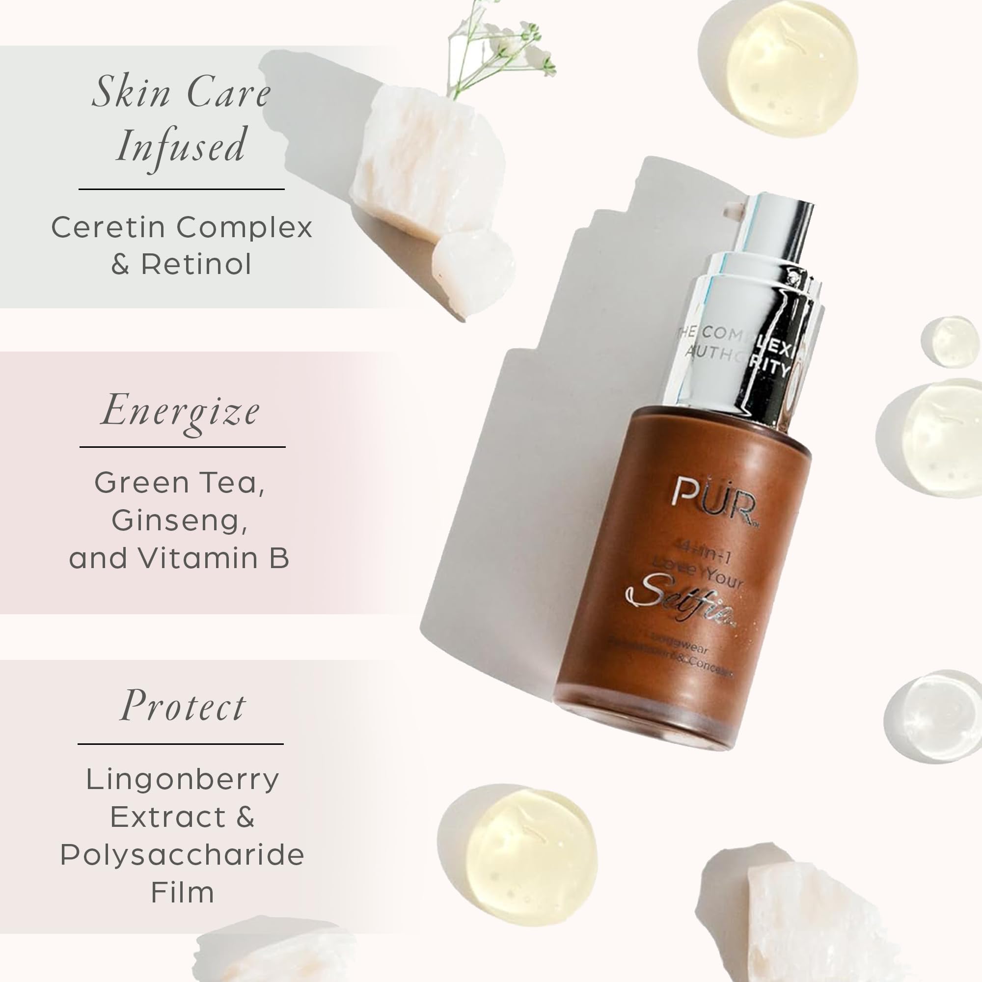 Pr Beauty 4-In-1 Love Your Selfie Longwear Foundation & Concealer, Full Coverage Liquid Foundation, Hydrating Formula, Cruelty F