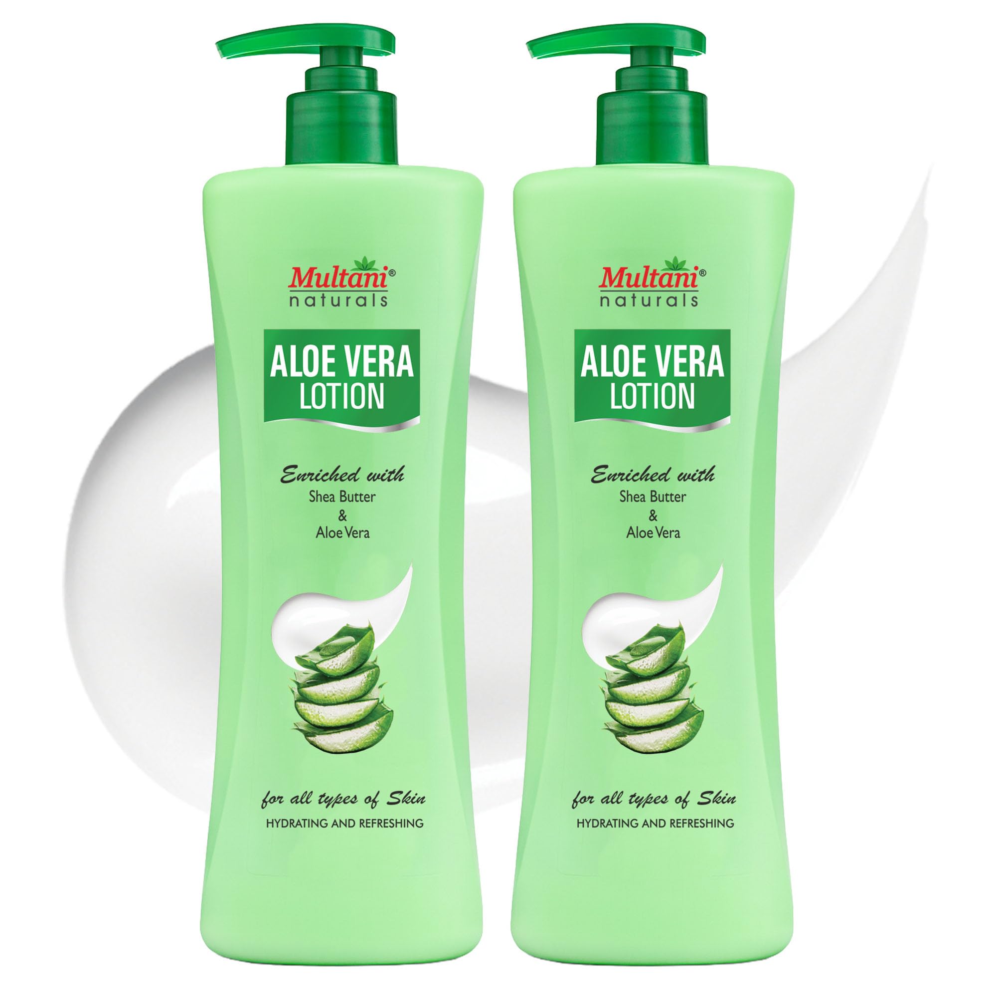 Multani Natural Aloe Vera Body Lotion (Pack Of 2 (400Ml Each) | With Deep Moisture | Moisturizer For Normal, Dry, Combination & 