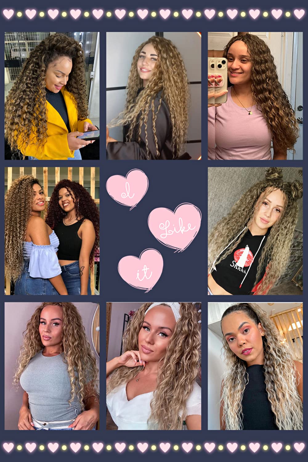 Maysa Ocean Wave Crochet Hair 30Inch Ombre Curly Crochet Hair 6Packs Deep Wave Crochet Hair Extensions For Women #T8/24