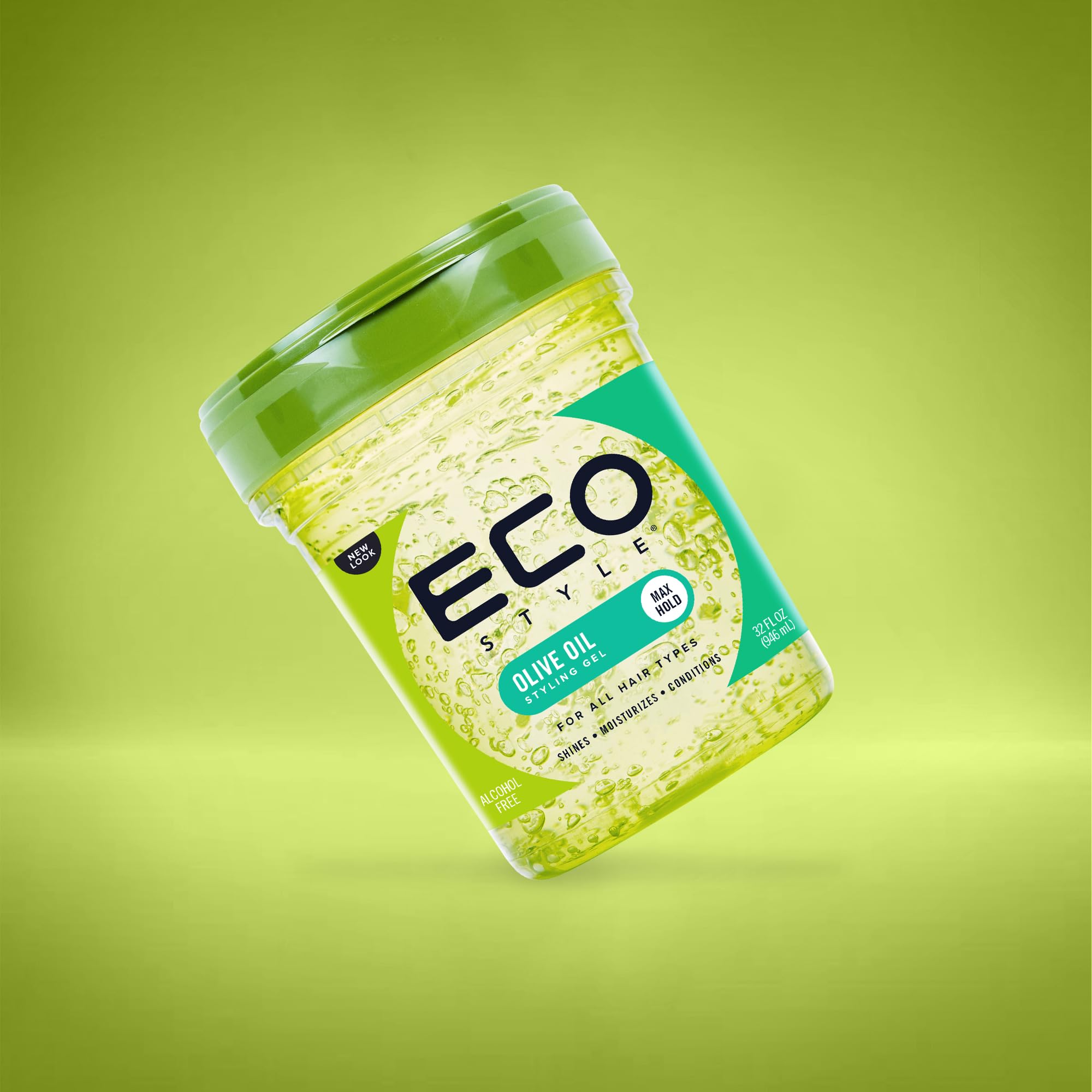 Ecoco Eco Style Gel Olive Oil - 100% Pure Olive Oil - Adds Shine And Tames Split Ends - Weightless Style - Nourishes And Repairs