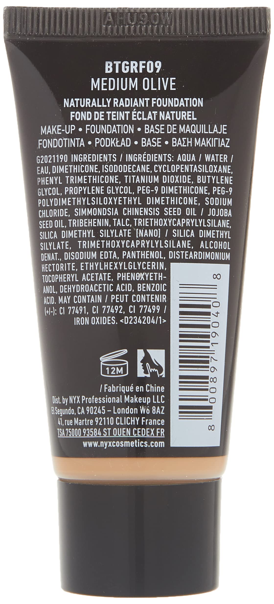 NYX PROFESSIONAL MAKEUP Born To glow Naturally Radiant Foundation, Medium coverage - Medium Olive