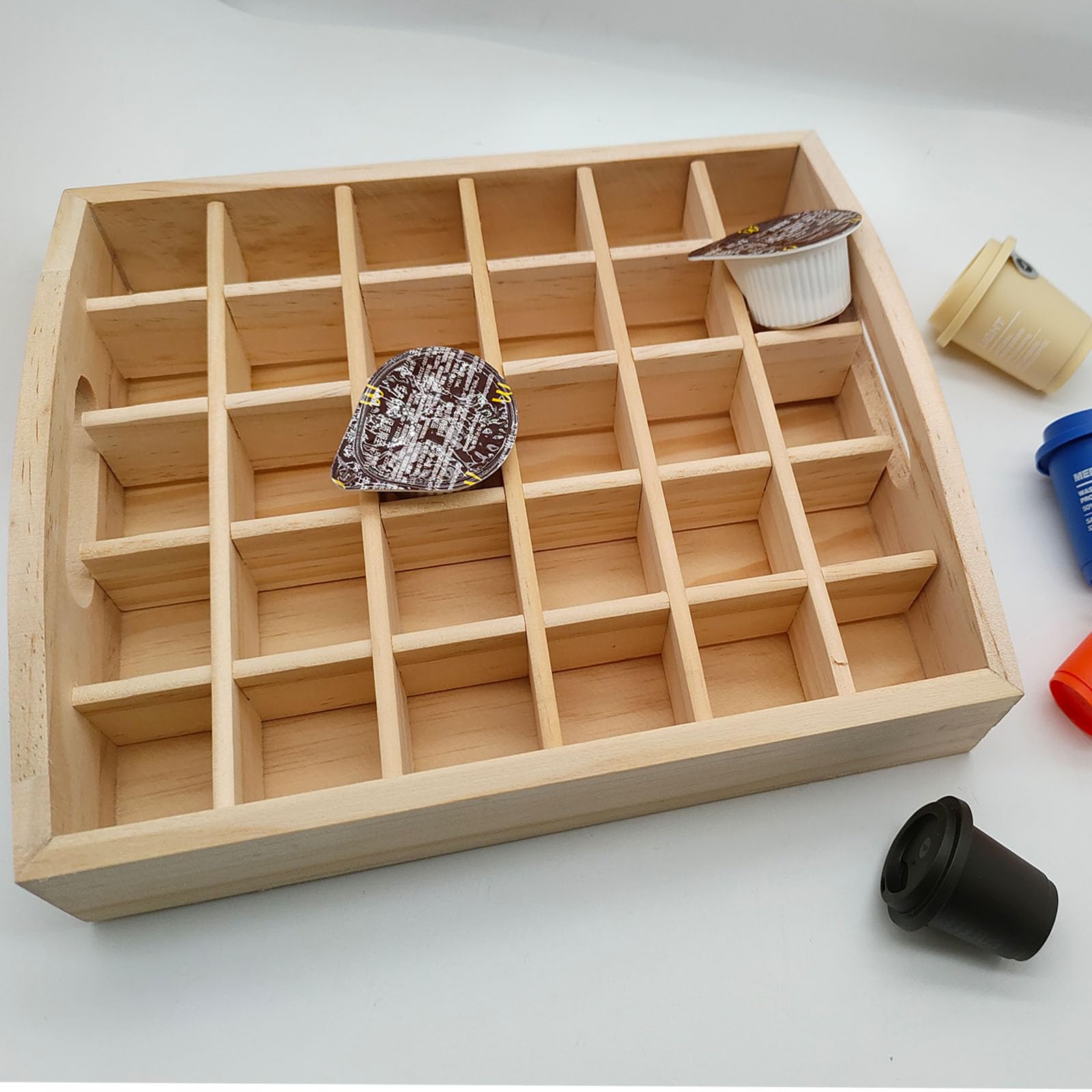 MIAO YUAN Wooden Essential Oil Bottle Storage Box, Multi-compartment Essential Oil Display Box, 30 Compartment Removable Large C