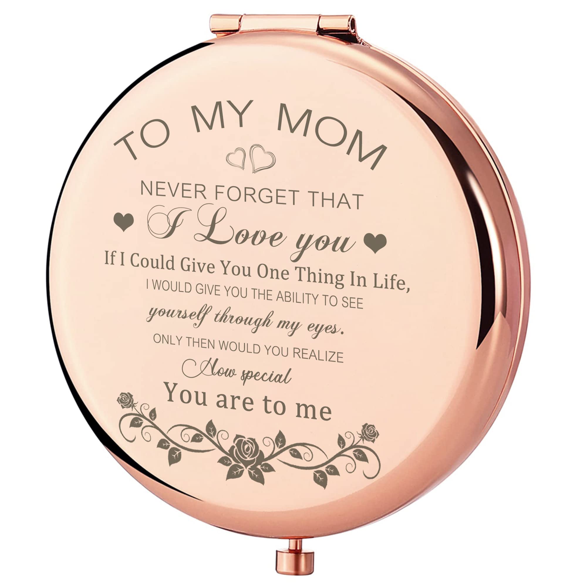 Gaolziuy Compact Mirror Gifts For Mom, Rose Gold Compact Mirror For Mother, Birthday Gifts For Women From Daughter Or Son For Mo