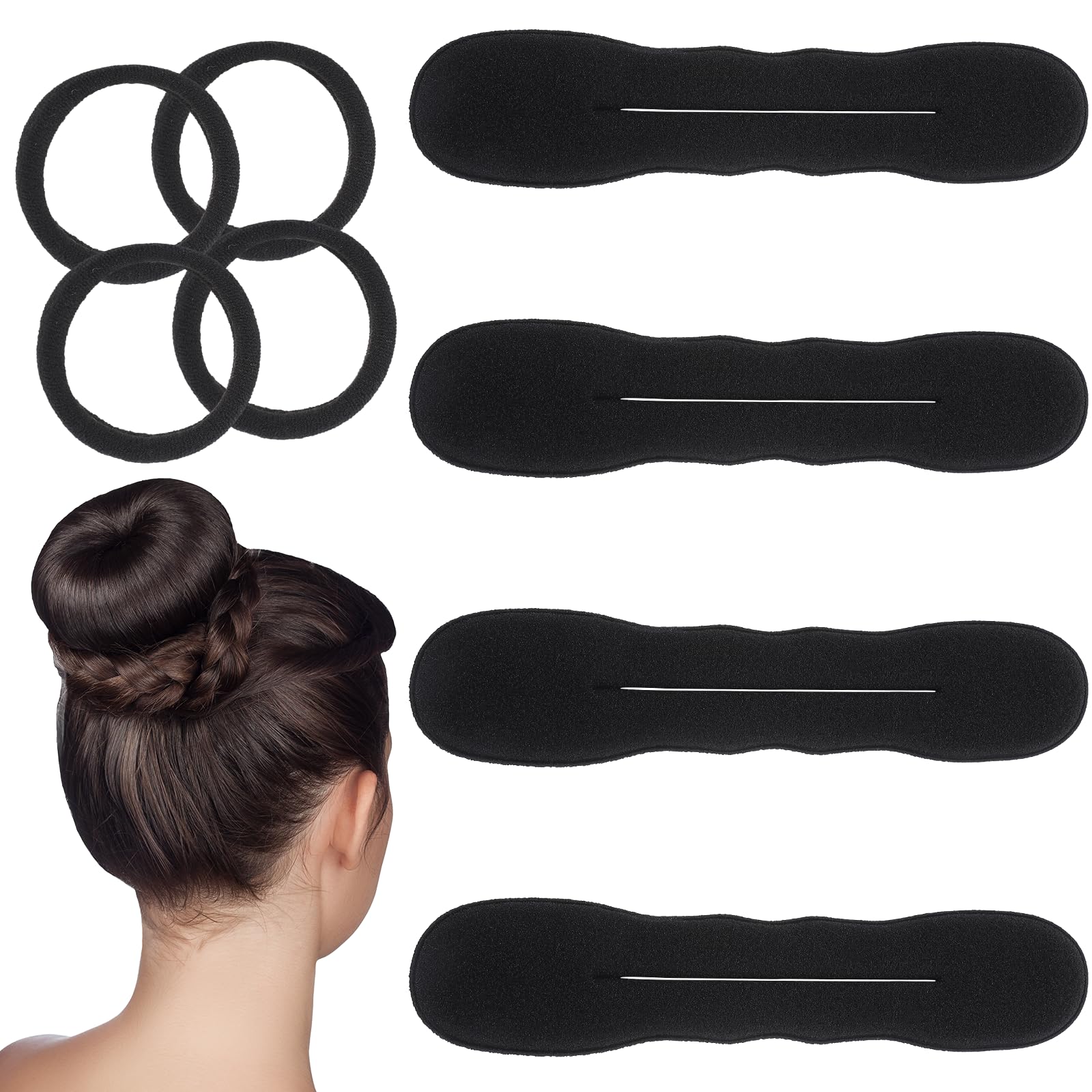 4 Pcs Hair Bun Maker Sponge Hairs Bun Updo Shaper Hairs Styling Accessories