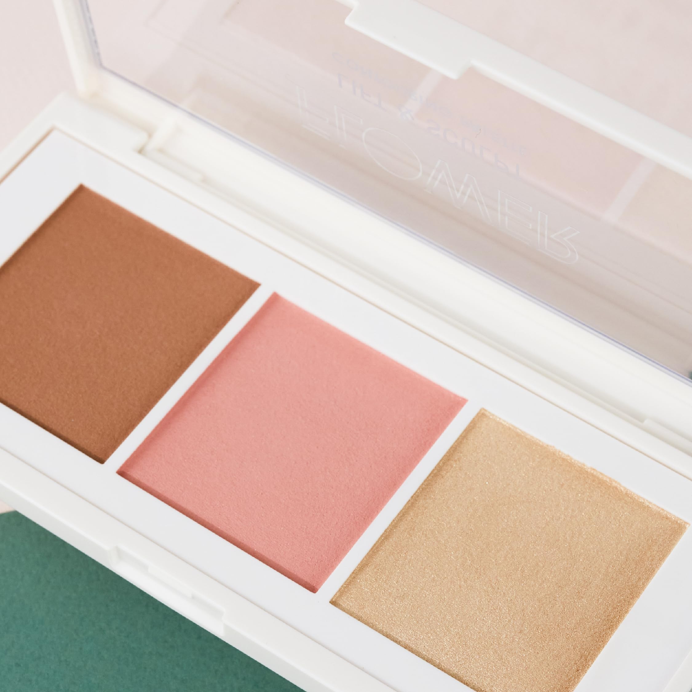 Flower Beauty By Drew Barrymore Lift & Sculpt Contouring Palette - Contour + Blush + Highlight - Creamy + Blendable Powder (Ligh