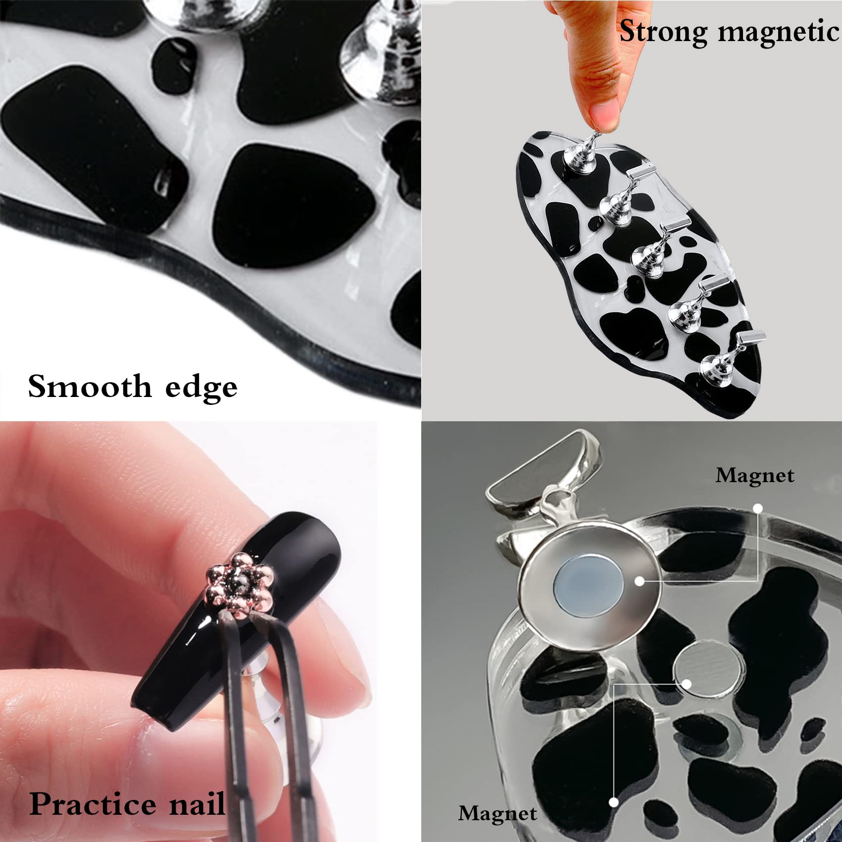 Zoqini 2Set Acrylic Nail Stands Nail Holder For Painting Nail Durable Alloy Nail Holder Nail Display Stand Nail Practice Nail Ti