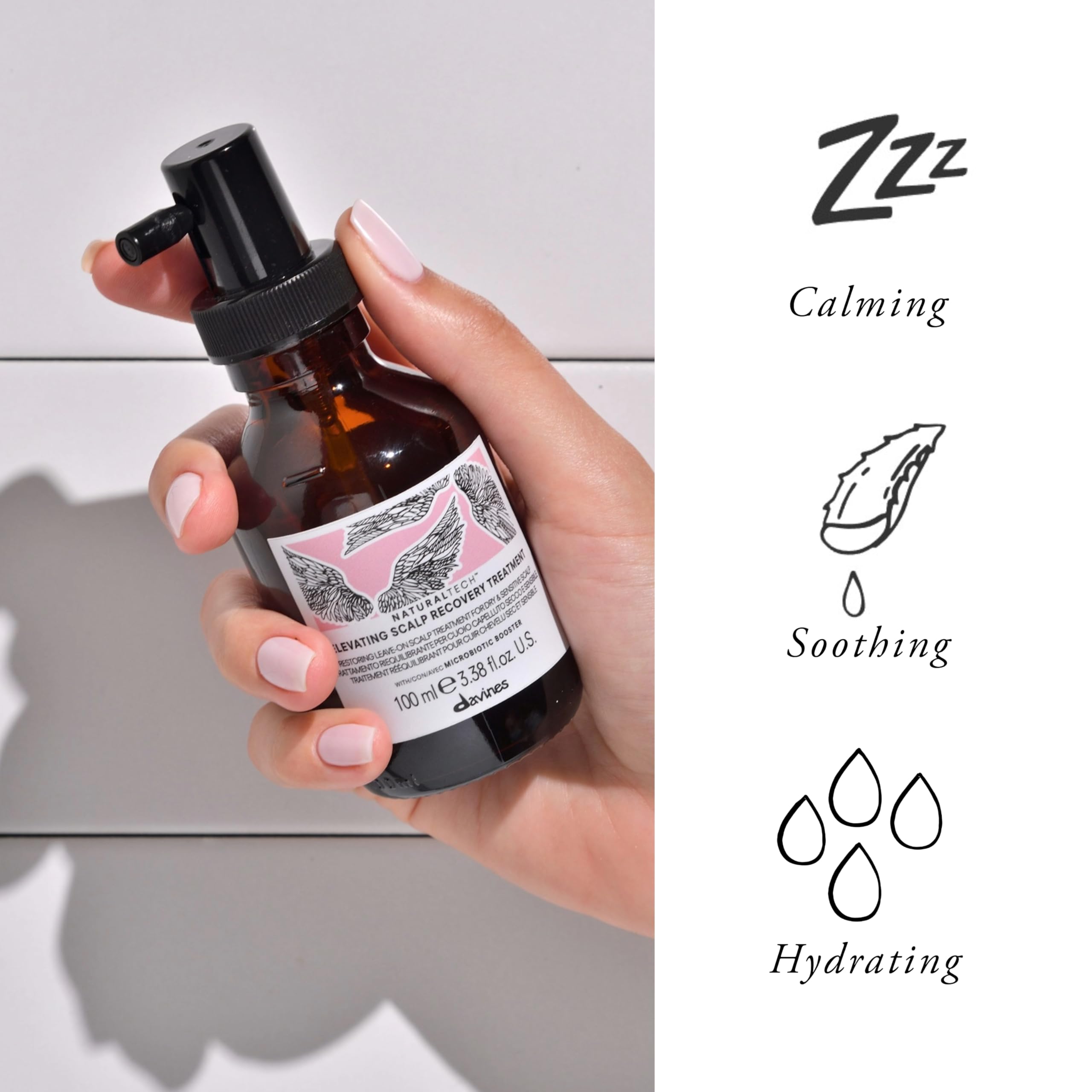Davines Naturaltech ELEVATING Scalp Recovery Treatment, Leave-On Treatment For Sensitive And Dehydrated Scalp, Help To Reduce It