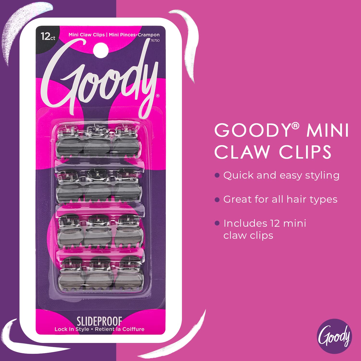 Goody Mini Claw Clips, Colour Collection , Brunette - Great for Easily Pulling Up Your Hair - Pain-Free Hair Accessories for Wom
