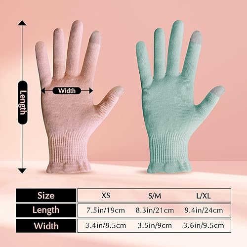 Evridwear Moisturizing gloves for Sleeping, cotton gloves with Touchscreen Fingers for Dry Hands, Eczema gloves Overnight UV Pro