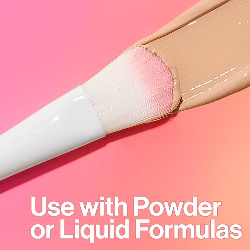 wet n wild Foundation Brush - Densely-Packed Synthetic Bristles, Ergonomic Handle, 7.28 in, Ideal for Liquid, Cream & Powder, Model C795A