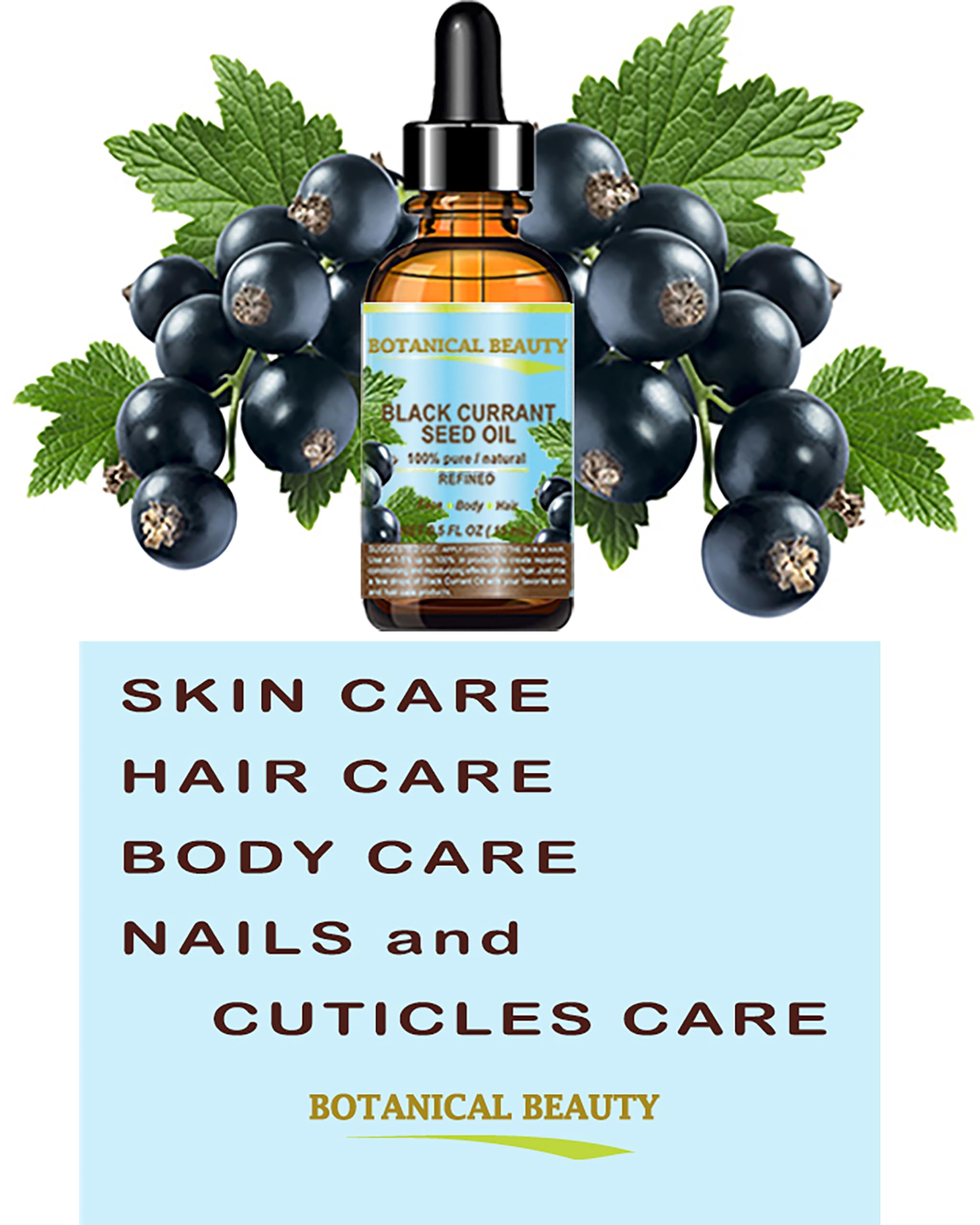 Black Currant Seed Oil 100% Pure Natural Undiluted Refined Cold Pressed Carrier Oil. 1 Fl.Oz. - 30 Ml For Face, Skin, Hair, Lip,