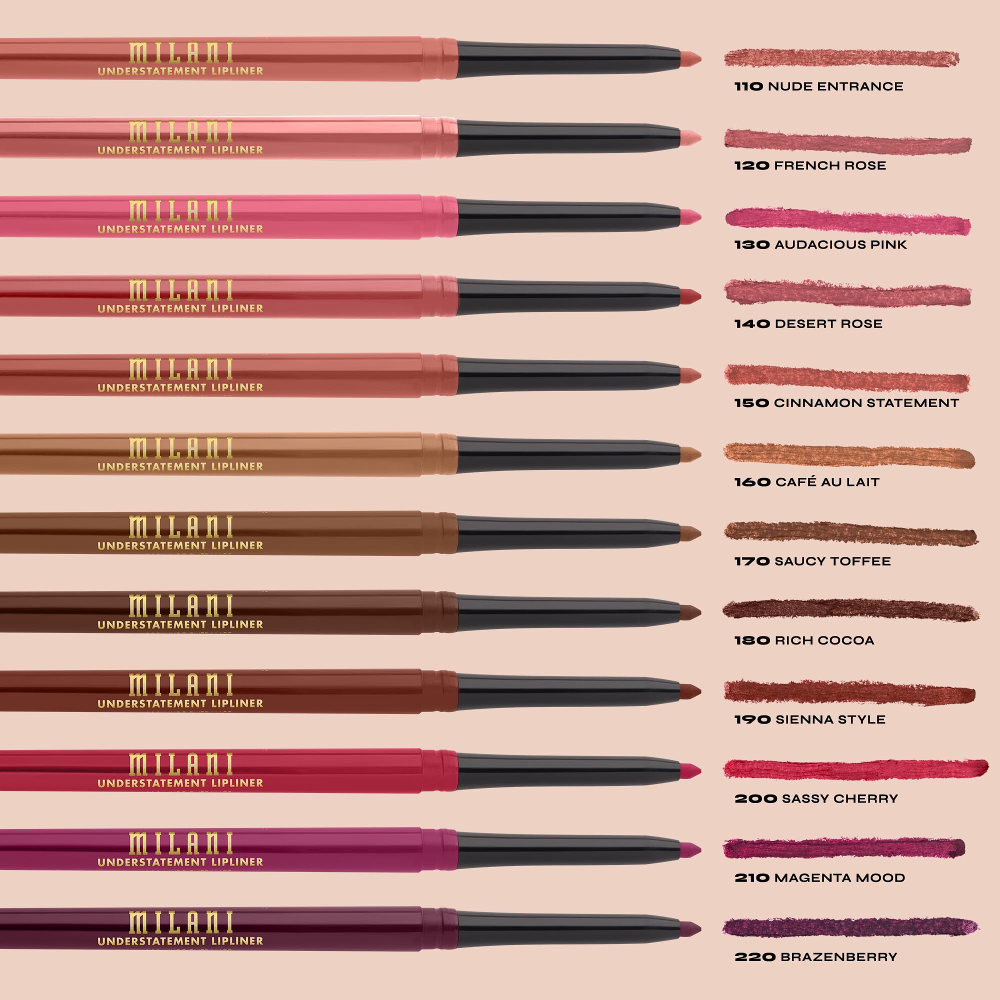 Milani Understatement Lipliner Pencil - Highly Pigmented Retractable Soft, Easy To Use For Makeup