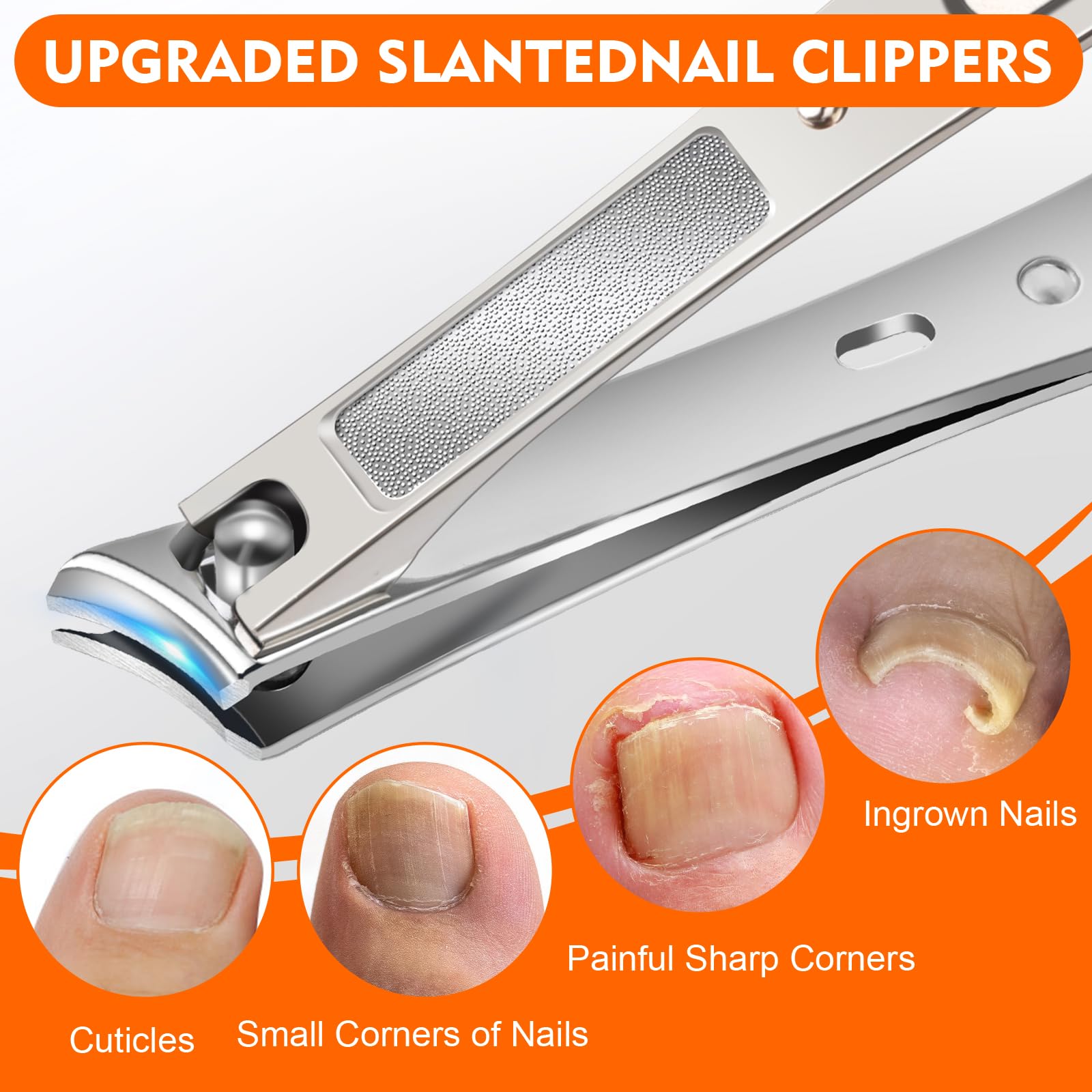 Toe Nail Clippers for Men, Toenail Clippers for Thick Nails for Seniors, German Ultra Sharp Stainless Steel Fingernail Clipper w