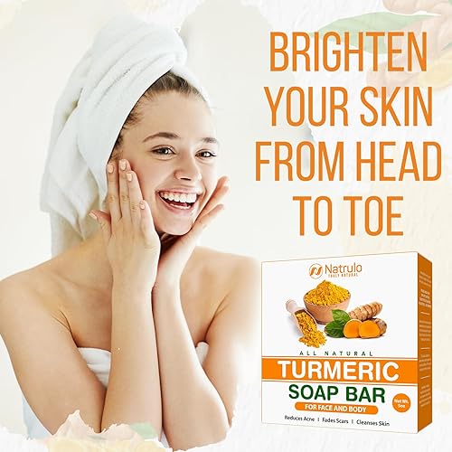 Natural Turmeric Soap Bar For Face & Body - Turmeric Skin Brightening Soap For Dark Spots, Intimate Areas, Underarms - Turmeric