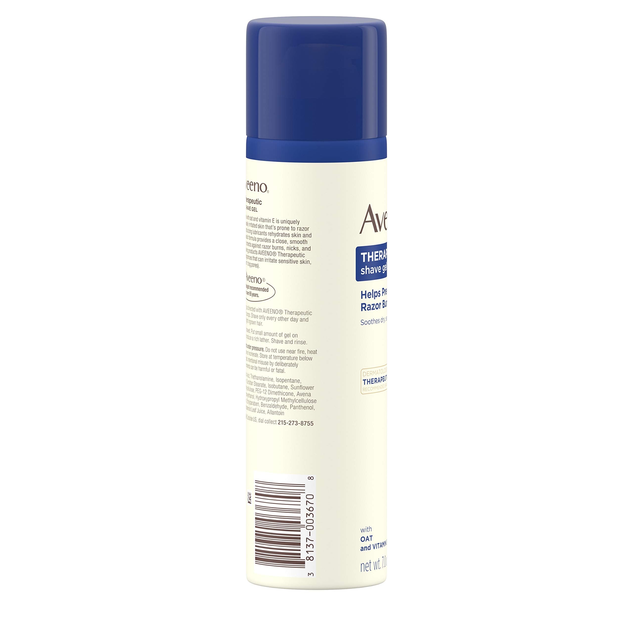 Aveeno Therapeutic Shave Gel With Oat And Vitamin E To Help Prevent Razor Bumps And Soothe Dry And Sensitive Skin, No Added Frag