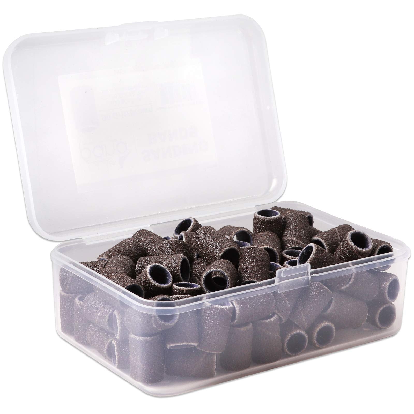 100 Pcs Large Brown Nail Drill Bits Sanding Bands for Nail Drill 80 Coarse Grit - Nail File for Acrylic Nail Gel Manicures Pedic