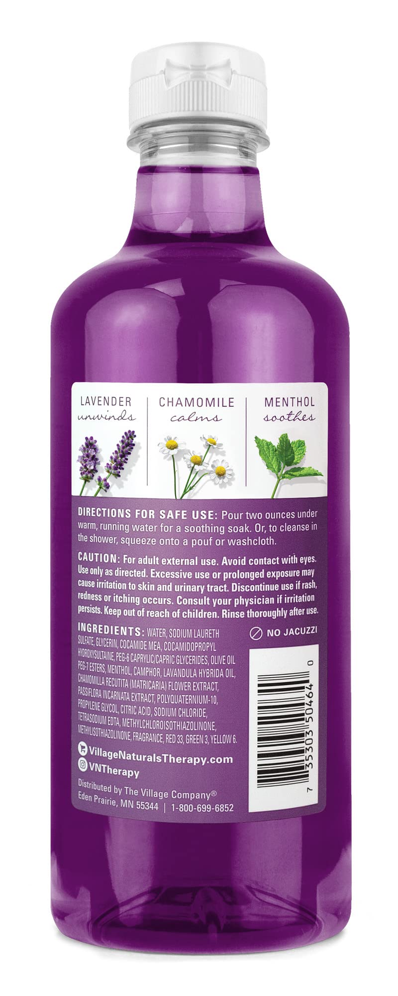 Village Naturals Therapy, Foaming Bath Oil And Body Wash, Nighttime Relief, 16 Oz, Pack Of 2