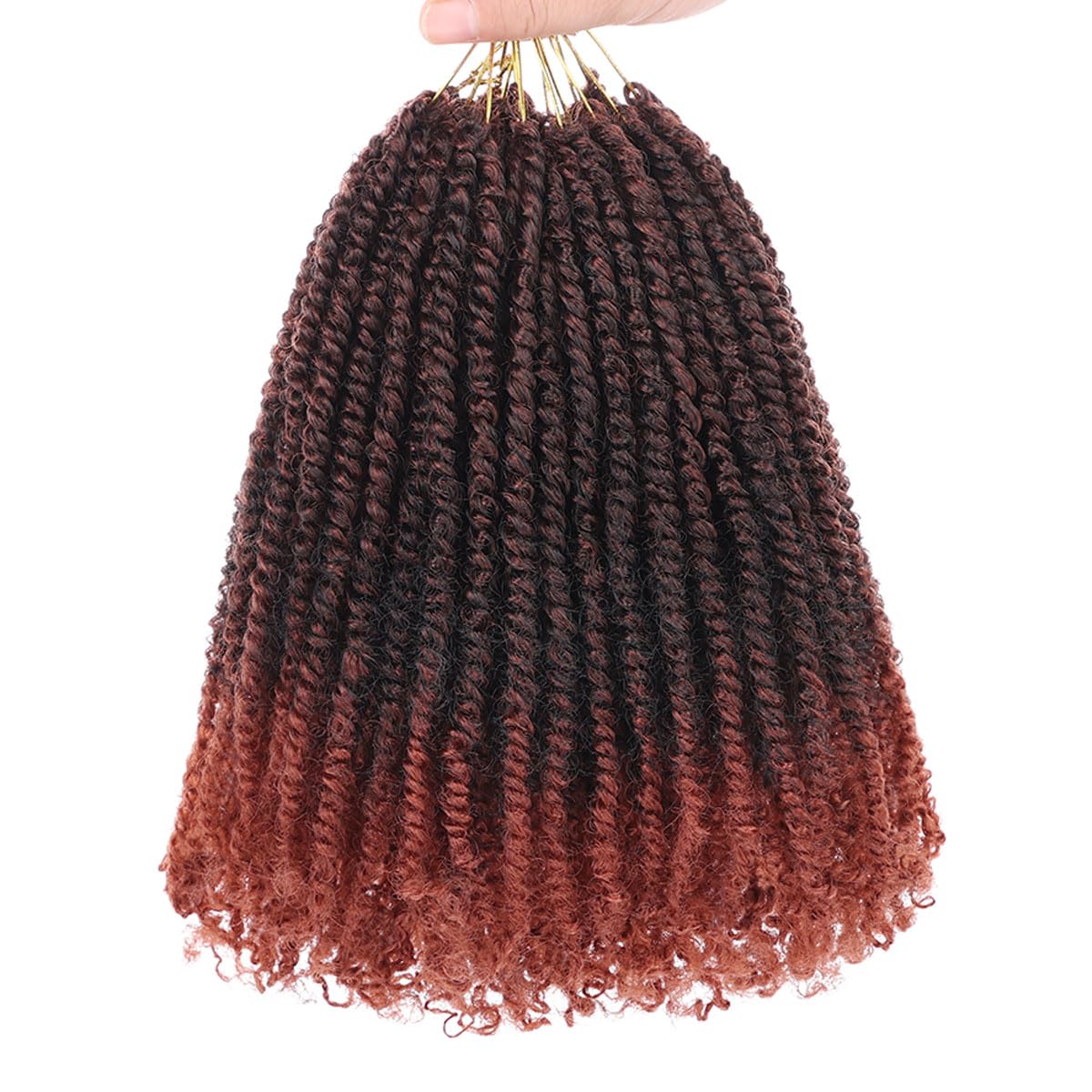 COOKOO 9 Packs Pre-looped Micro Twist Crochet Braids Hair 8 Inch Ombre Pre-twisted Mini Passion Twist Hair Mini Havana Twist Cro