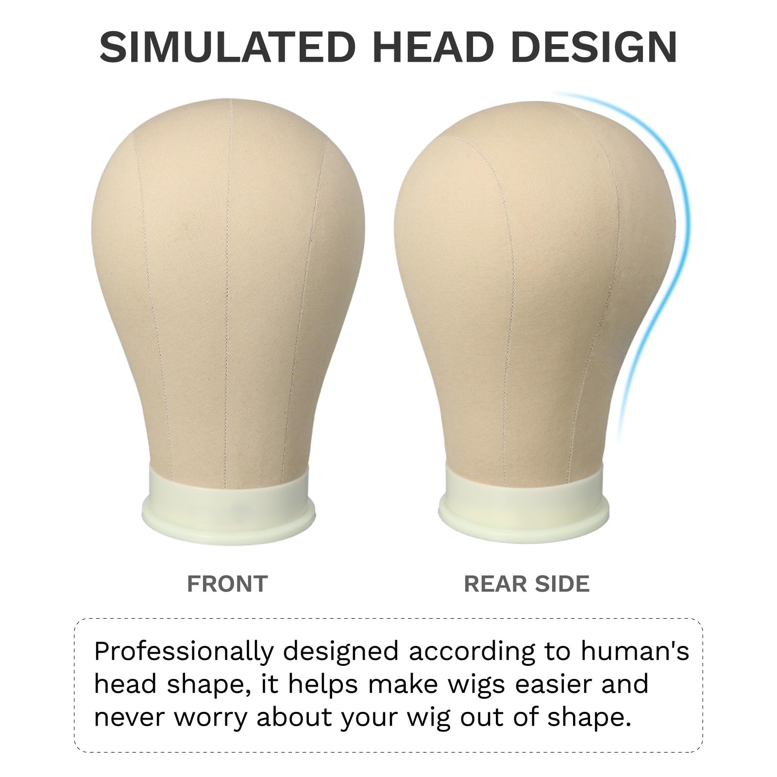 AliLeader Canvas Block Mannequin Wig Display Styling Head with Mount Hole (Light Brown, 21)