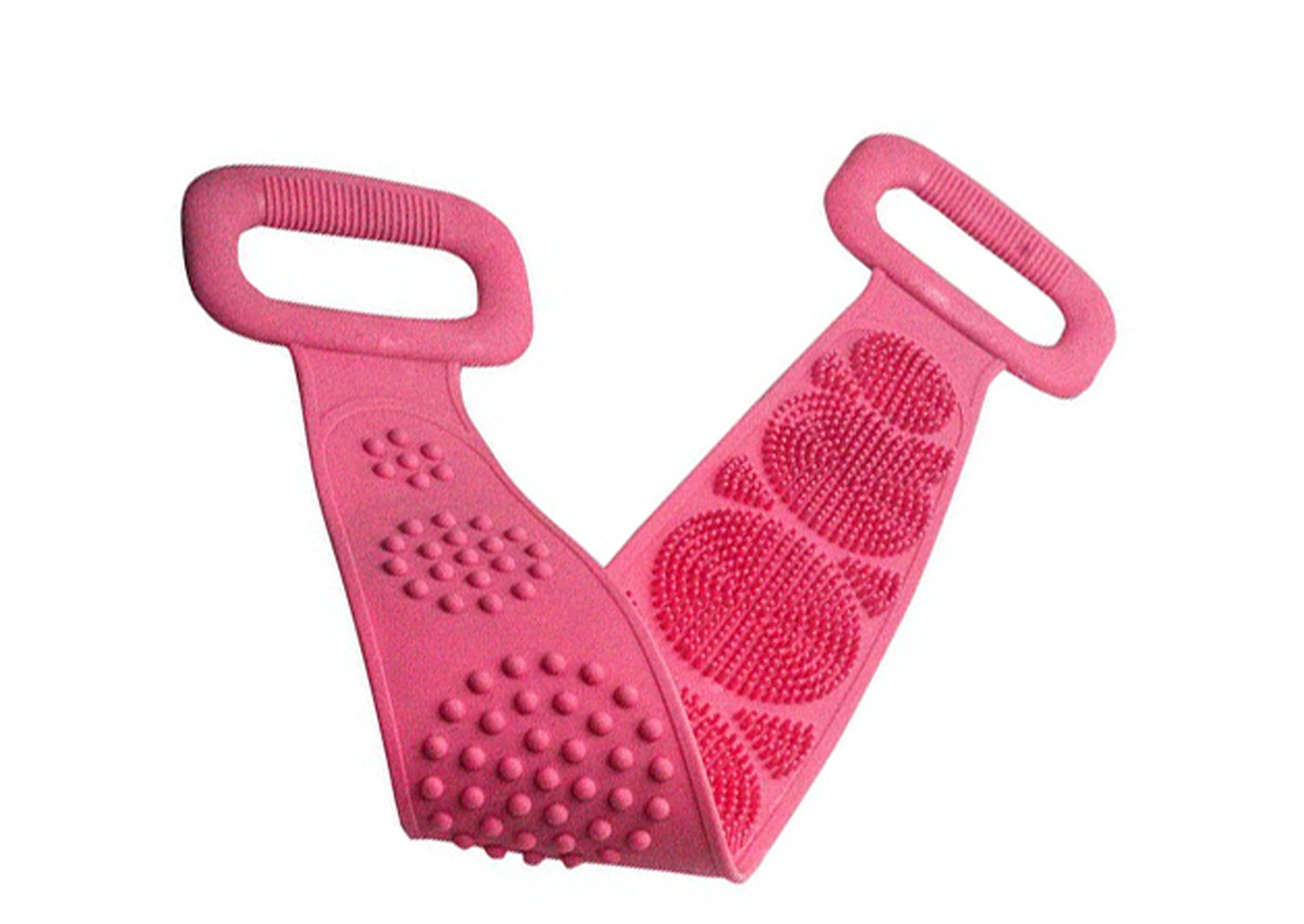 Heeva Creation Silicone Bath Brush,Scrubber Belt. (Random colour) 1 Piece