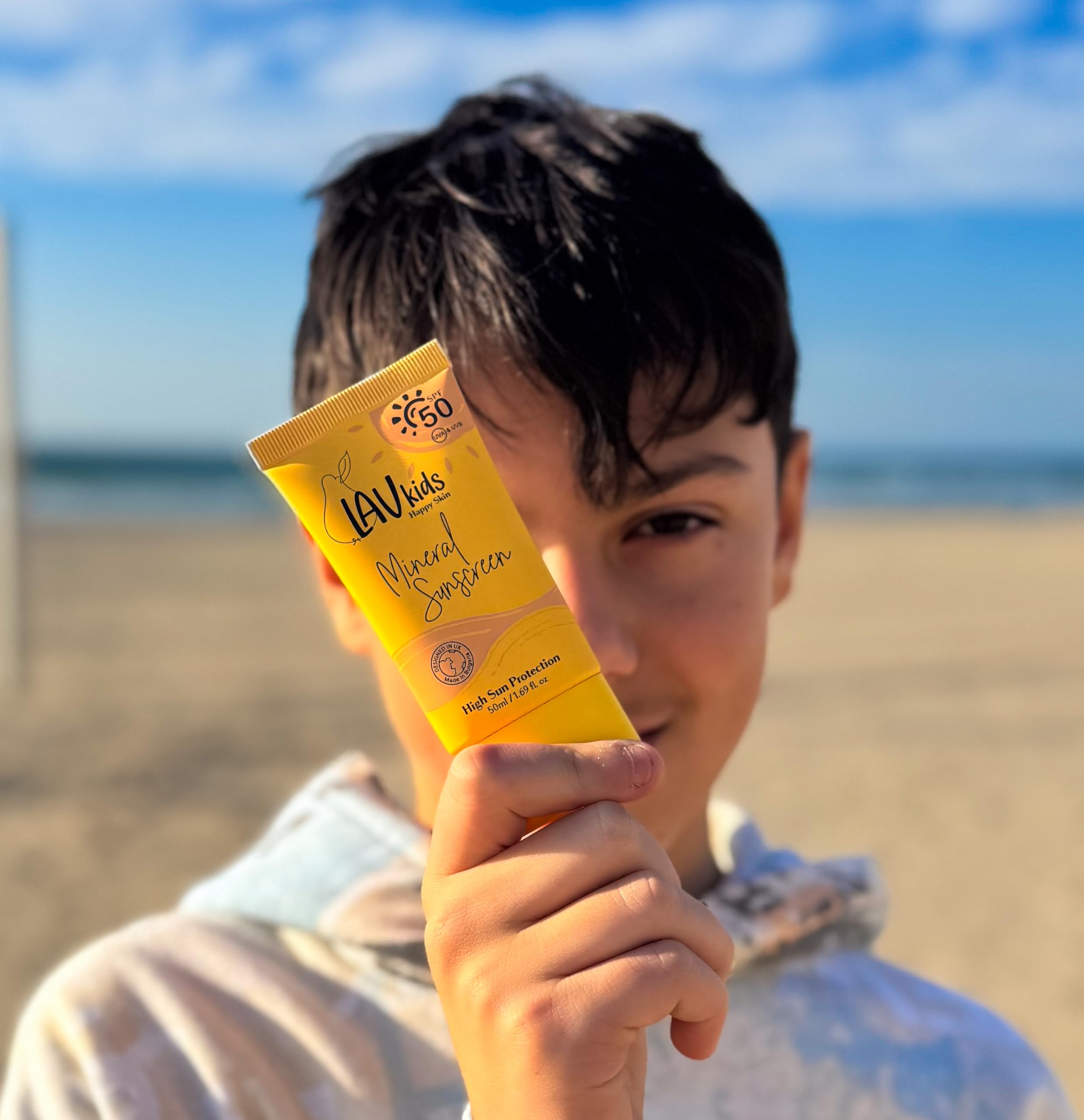 LAV Kids Mineral Sunscreen, SPF 50 UVA & UVB Protection, 1.69 fl. oz