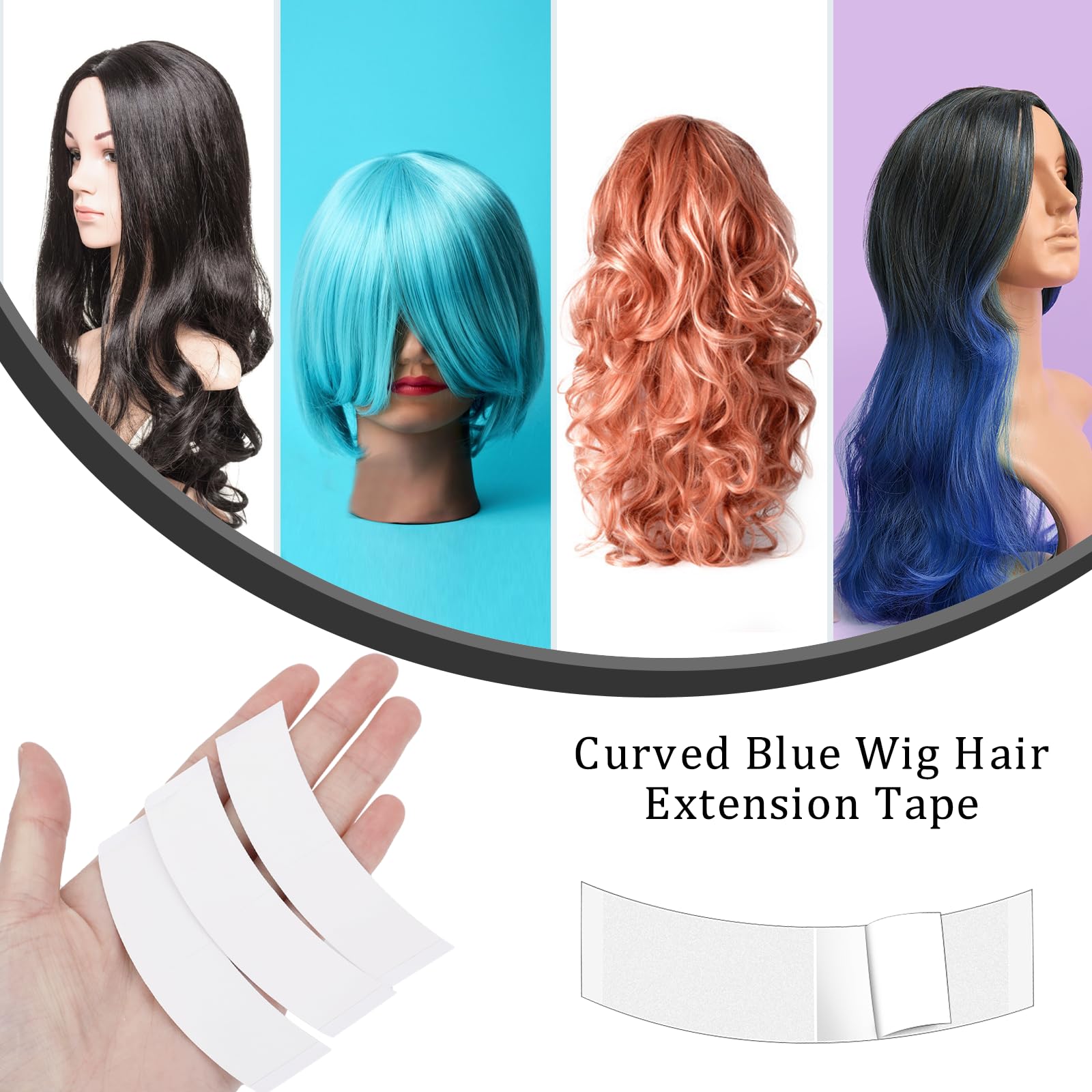 48 Pcs Lace Front Wig Tape, Double Sided Toupee Tape Adhesive Tape Strips Strong Hold Wig Tape Waterproof Lace Front Tape For Wi