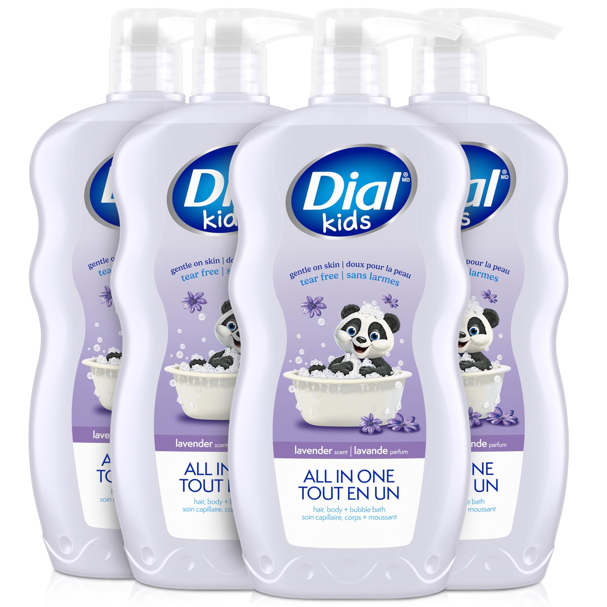 Dial Kids 3-In-1 Body+Hair+Bubble Bath, Lavender Scent, 24 Fl Oz (Pack Of 4)
