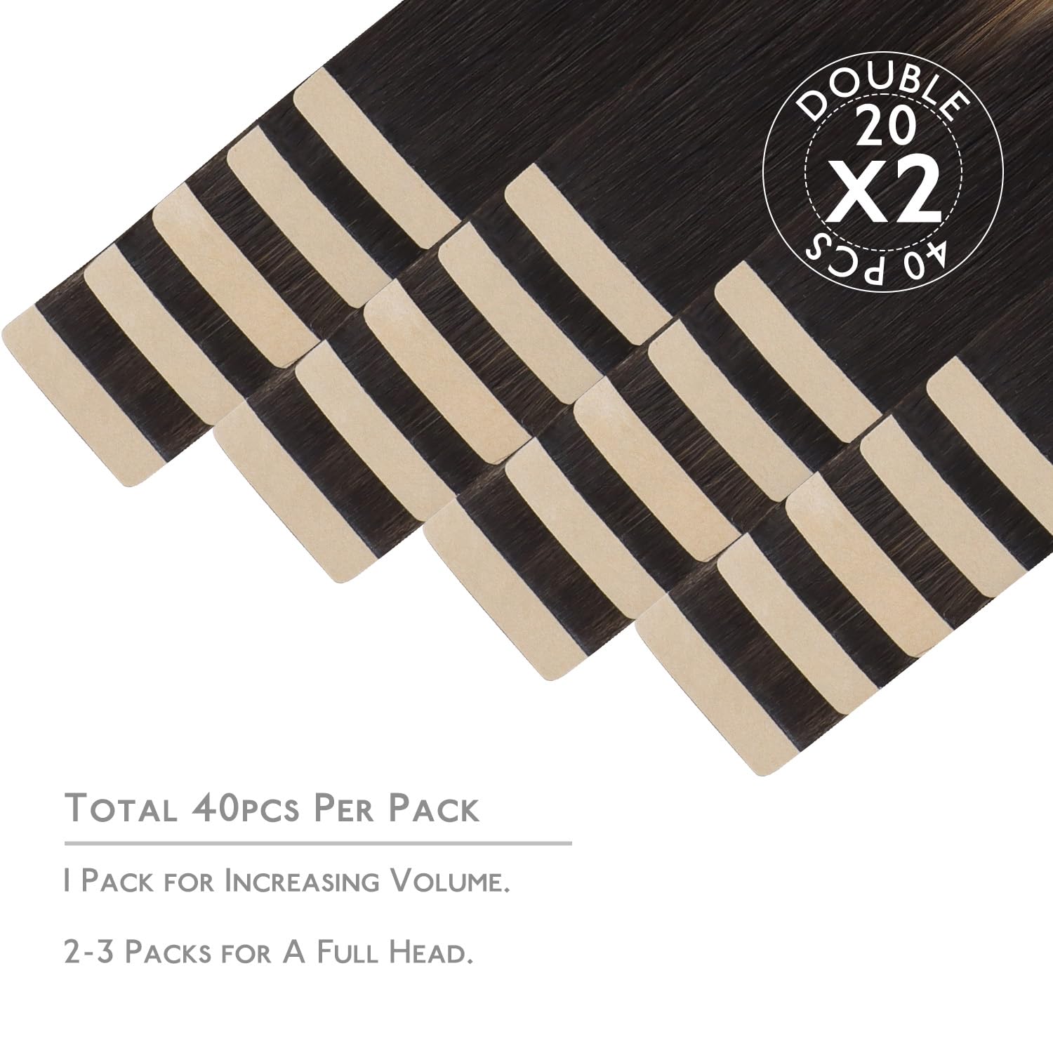 Wennalife Tape In Hair Extensions Human Hair, 40Pcs 80G 12 Inch Balayage Natural Black To Chestnut Brown Hair Extensions Real Hu