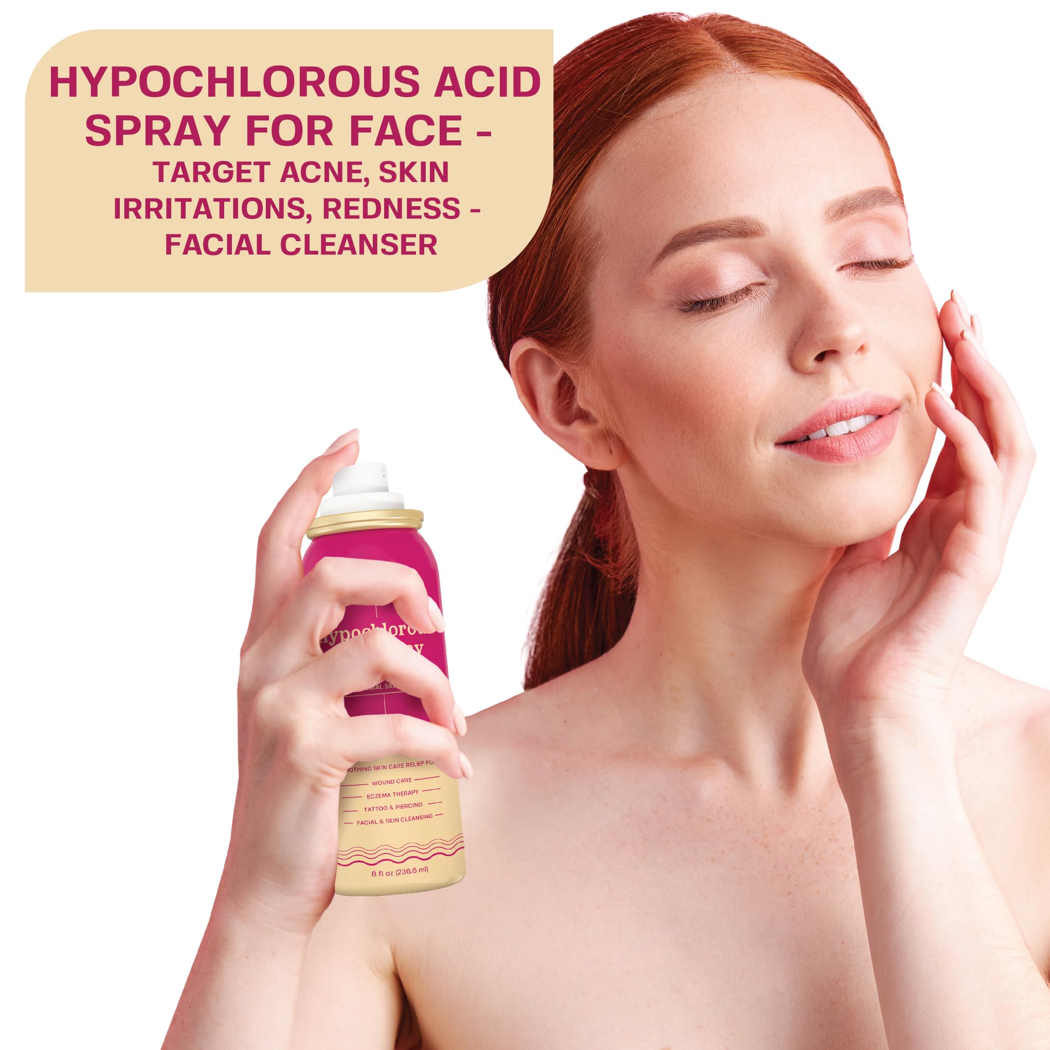BASE LABORATORIES Hypochlorous Acid Spray for Face & Skin | Healing Topical Skin Repair Solution | Wounds, Irritations, Facial C