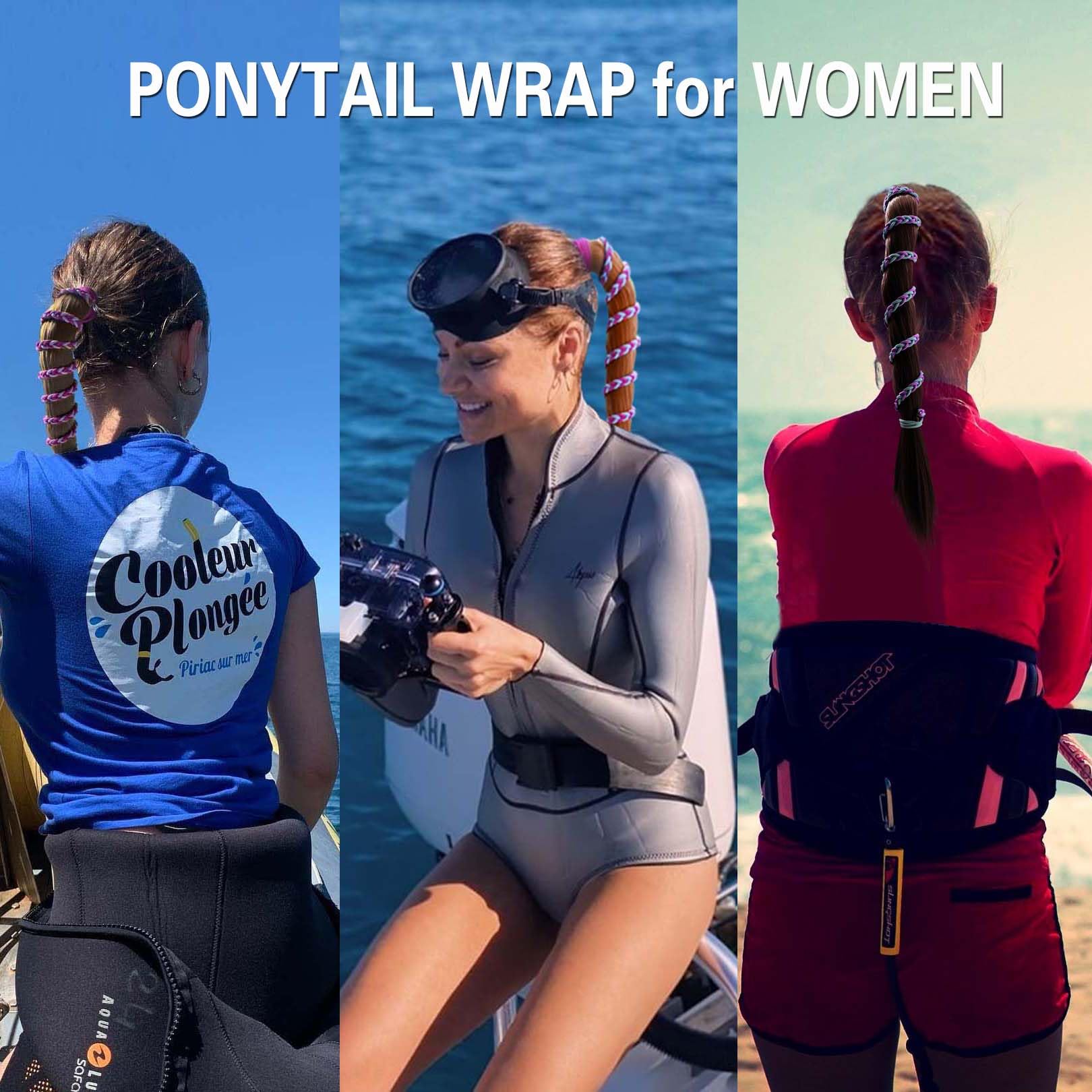 3 Packs 16'' Colorful Spiral Hair Ties No Damage For Women, Elastic Ponytail Holders Hair Bands For Short Fine Thin Hair Ponytai
