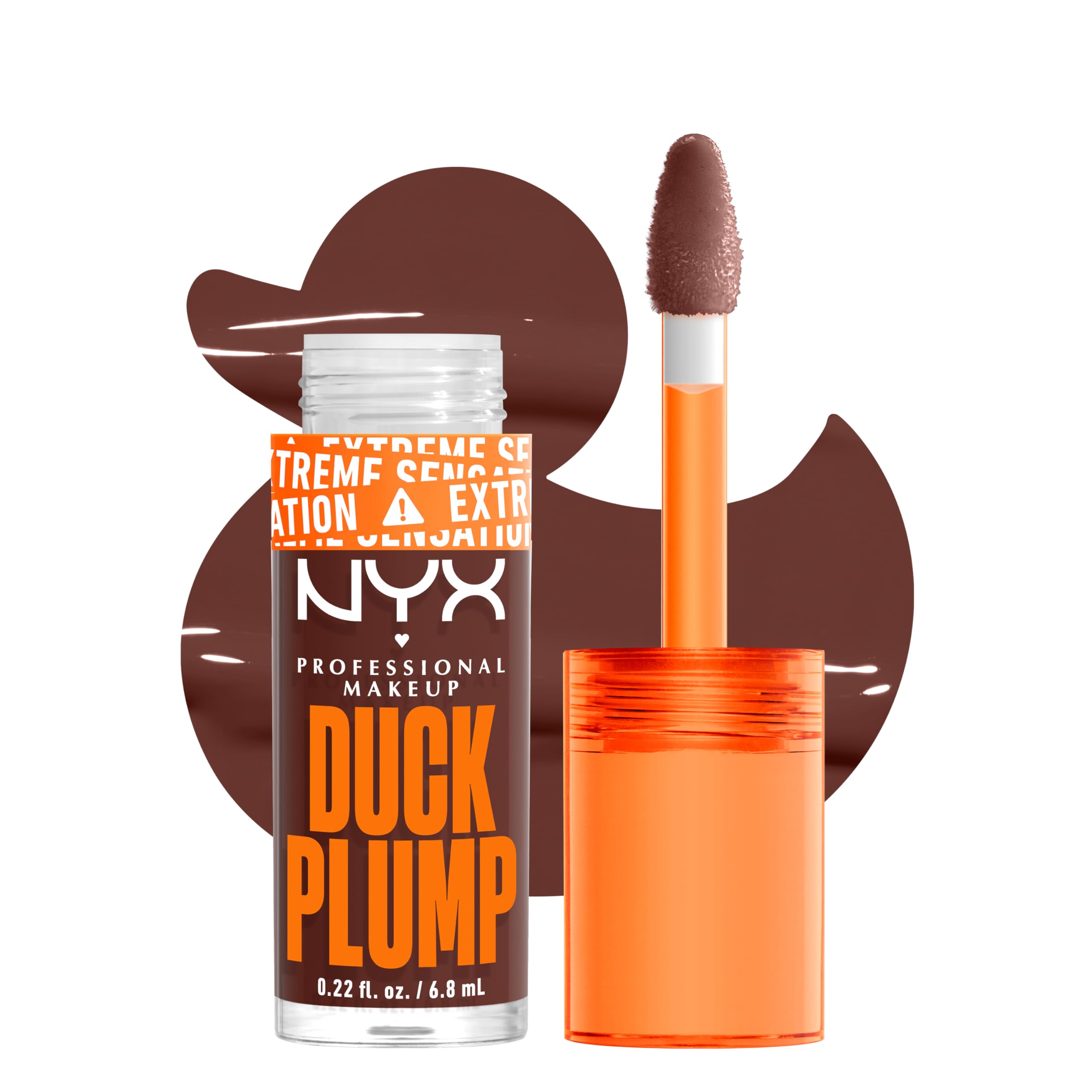NYX PROFESSIONAL MAKEUP Duck Plump High Pigment Lip Gloss, Lip Plumper Gloss with Spicy Ginger  Twice The Spice