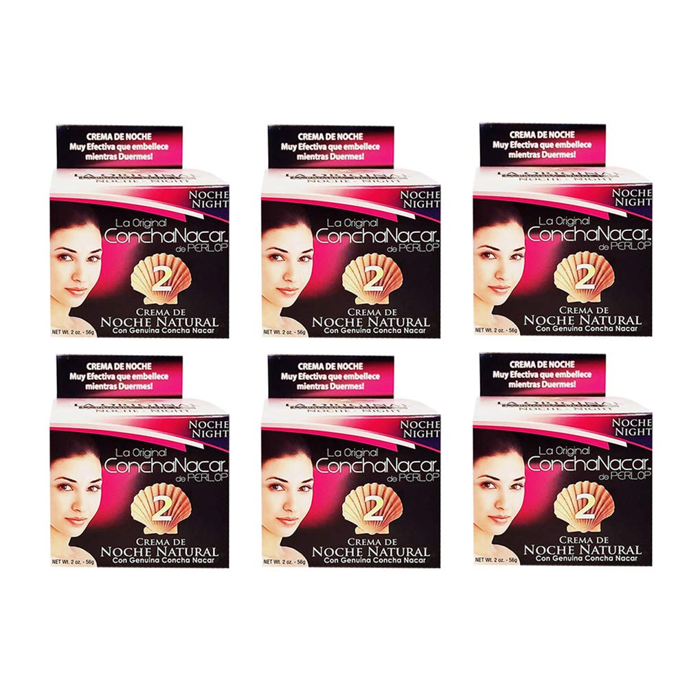 ConchaNacar De Perlop Night Cream #2. Natural Skin Moisturizer and Rejuvenator. AntiAging Treatment. 2 oz / 56 g. Pack of 6