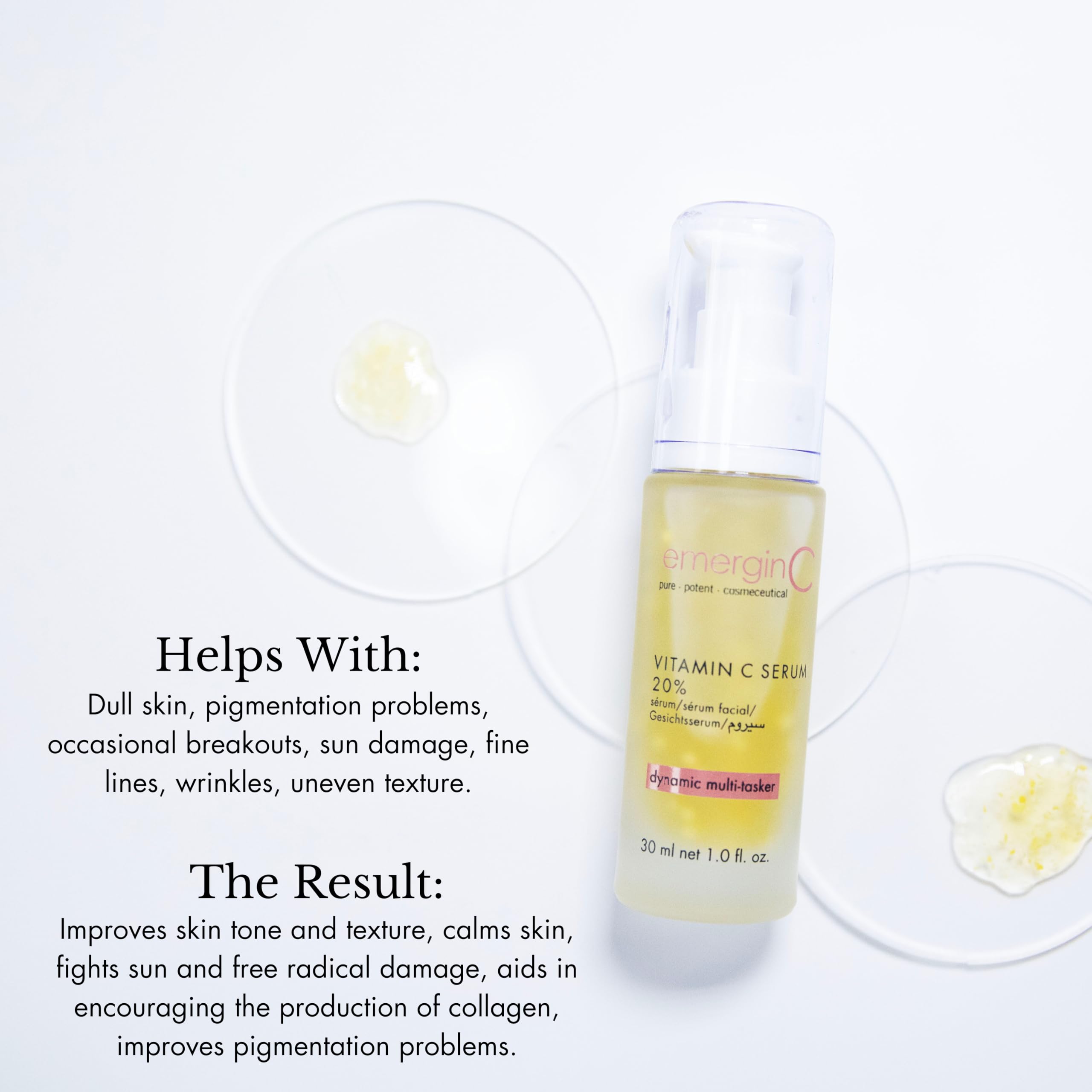 emerginC 20% Vitamin C Facial Serum - Extra Strength Micro-Encapsulated Spheres to Help Address Visible Signs of Aging (1 Ounce,