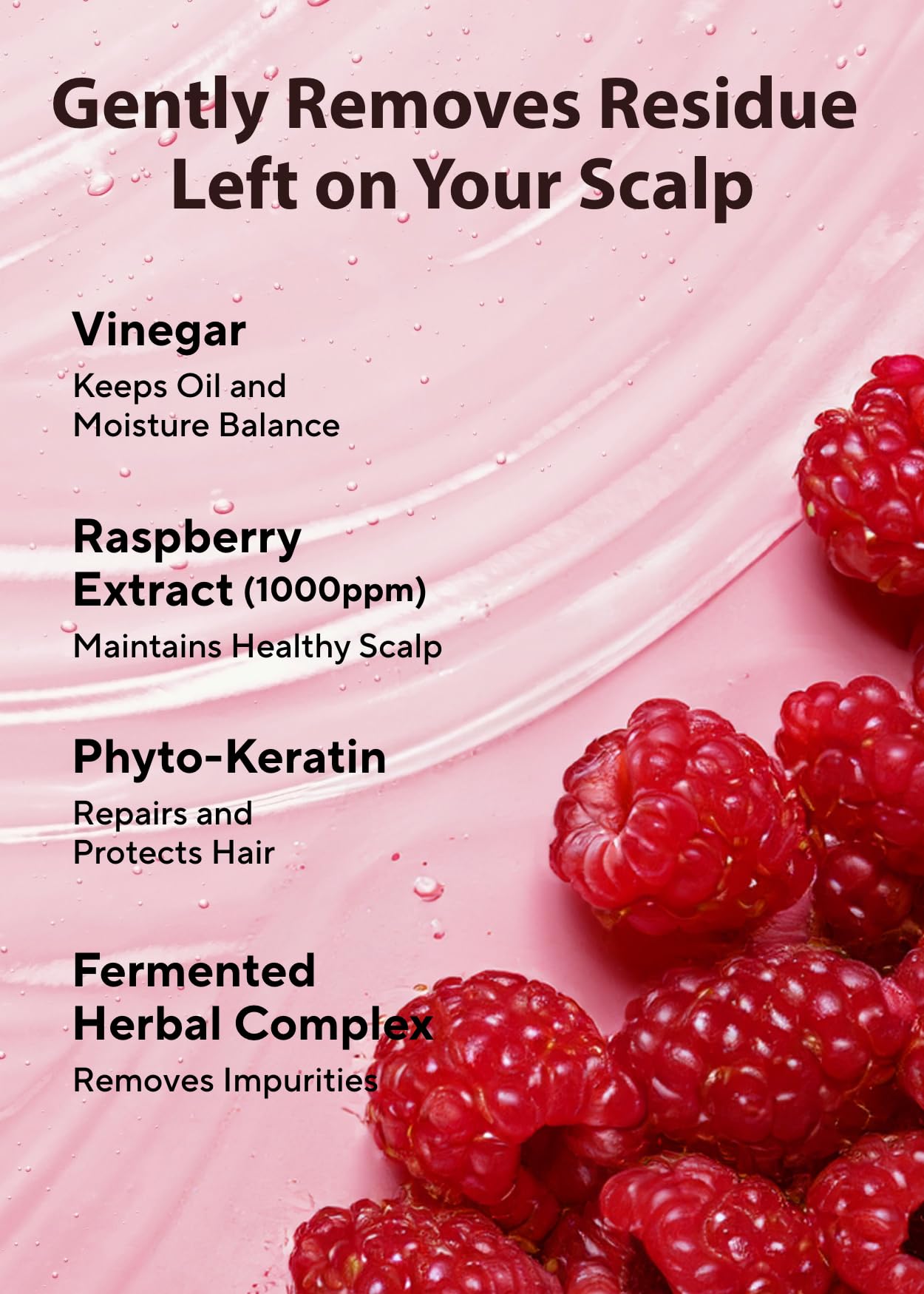 Apieu Raspberry Vinegar Hair Shampoo 16.9 Fl.Oz / 500 Ml - Dandruff & Clarifying Shampoo | Balances Ph, Removes Buildup, Soothes