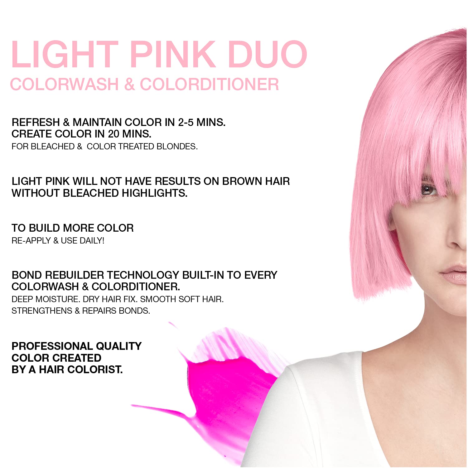 Celeb Luxury Viral Duo Color Depositing Colorwash Shampoo & Conditioner Set + Bondfix Bond Rebuilder, Semi Permanent Hair Color,