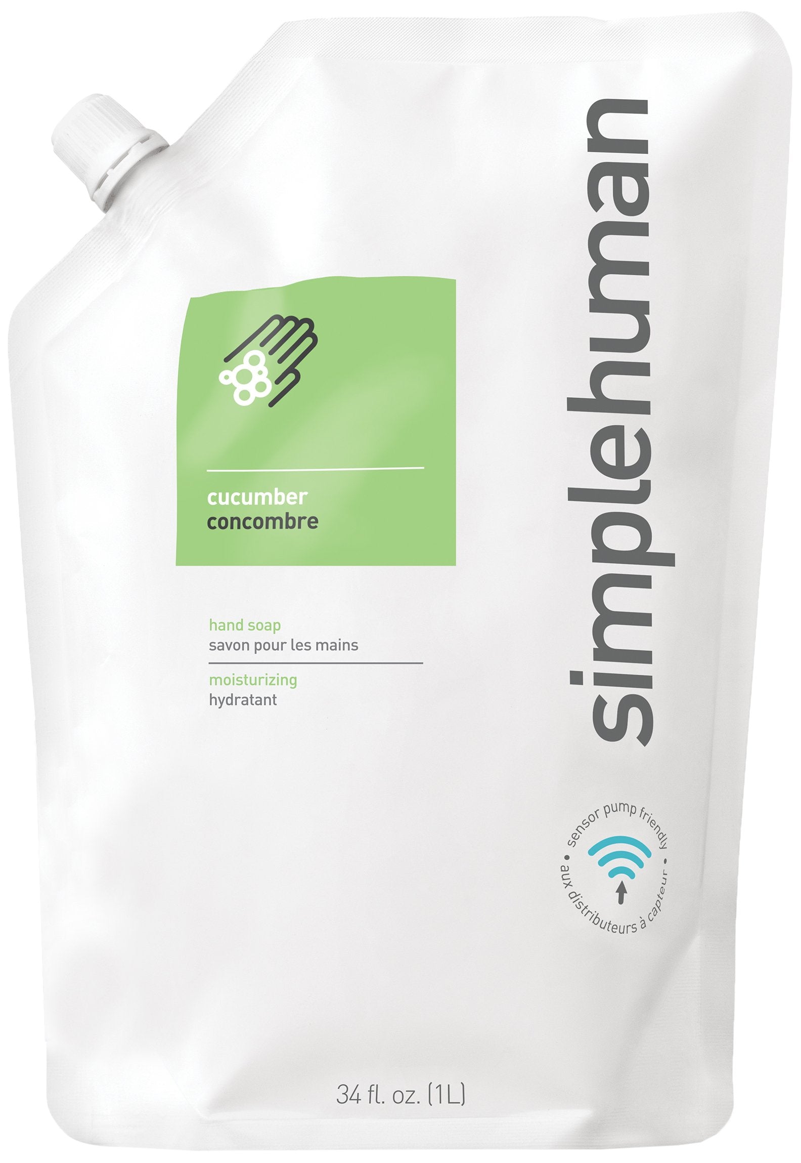 simplehuman cucumber refill pouch, 2 x 34 fl. oz. Moisturizing Liquid Hand Soap